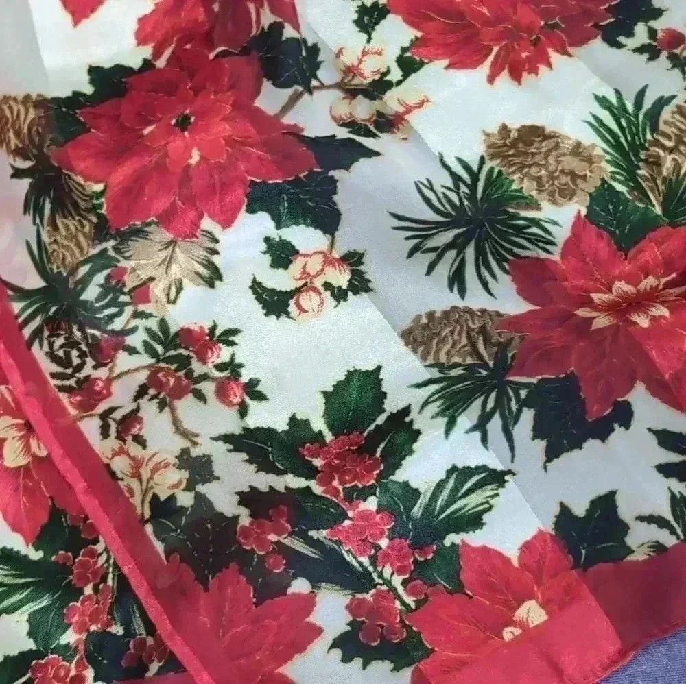 Designer Vintage Festive Holiday Scarf 11x52 in Size ONE SIZE - 2 Thumbnail