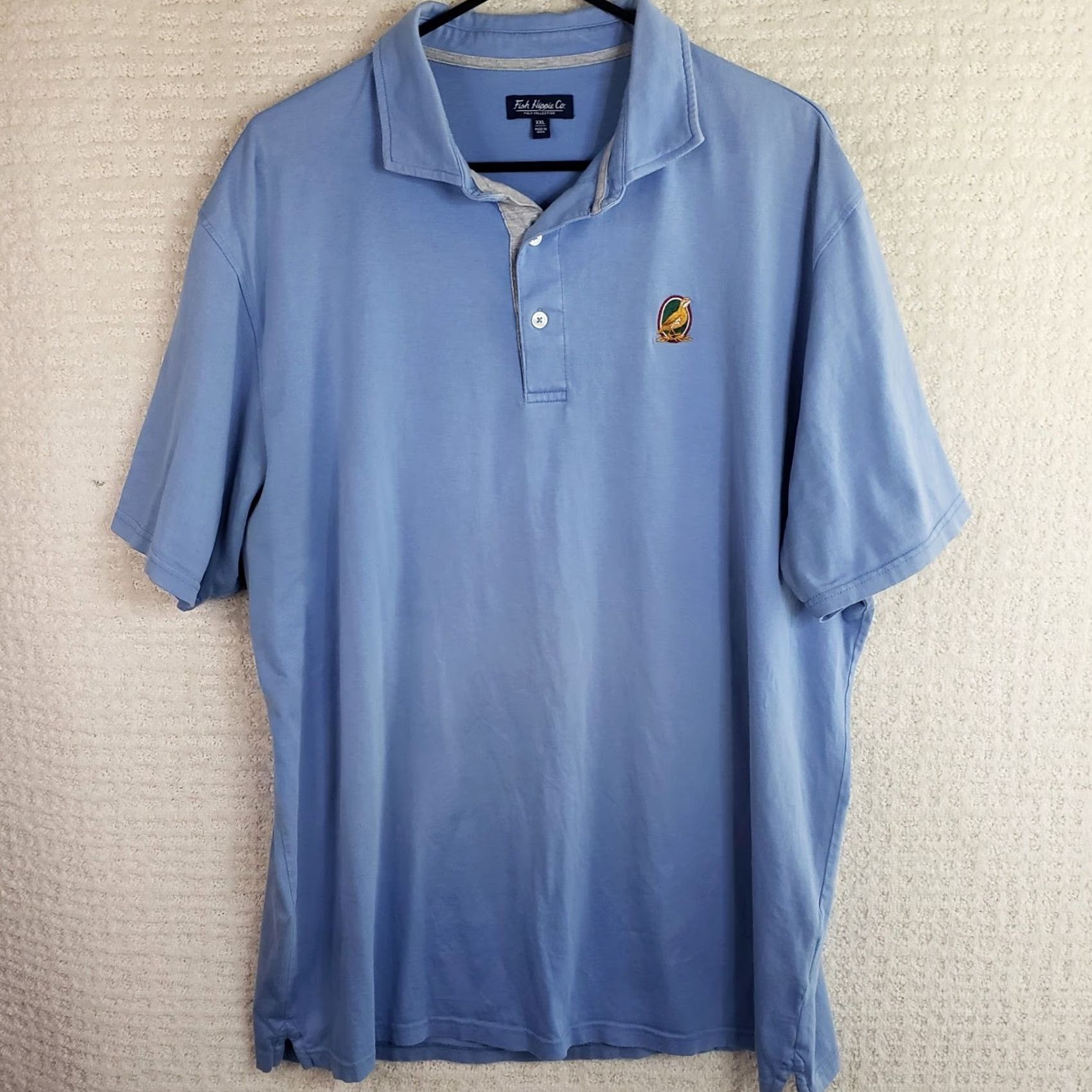 Vintage VINTAGE Fish Hippie Co. Polo Shirt Blue Short Sleeve Mens XXL Polo Shirt Pocket Logo Cotton Blend Knit Regular Shirt Man 2XL Size US XXL / EU 58 / 5 - 2 Thumbnail
