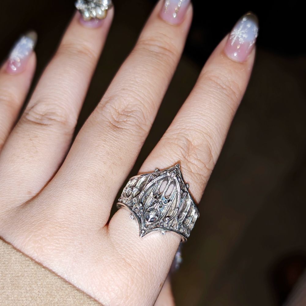 Other Vintage Gothic “X” Ring – Classic Darkwear Statement Band Size ONE SIZE - 1 Thumbnail