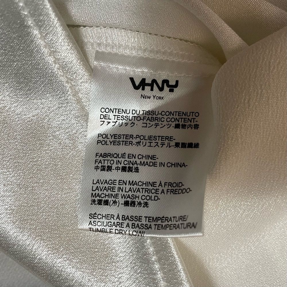 Other NWT New VHNY Satin White Cut Out Long Sleeve Button Blouse Size XS / US 0-2 / IT 36-38 - 8 Thumbnail