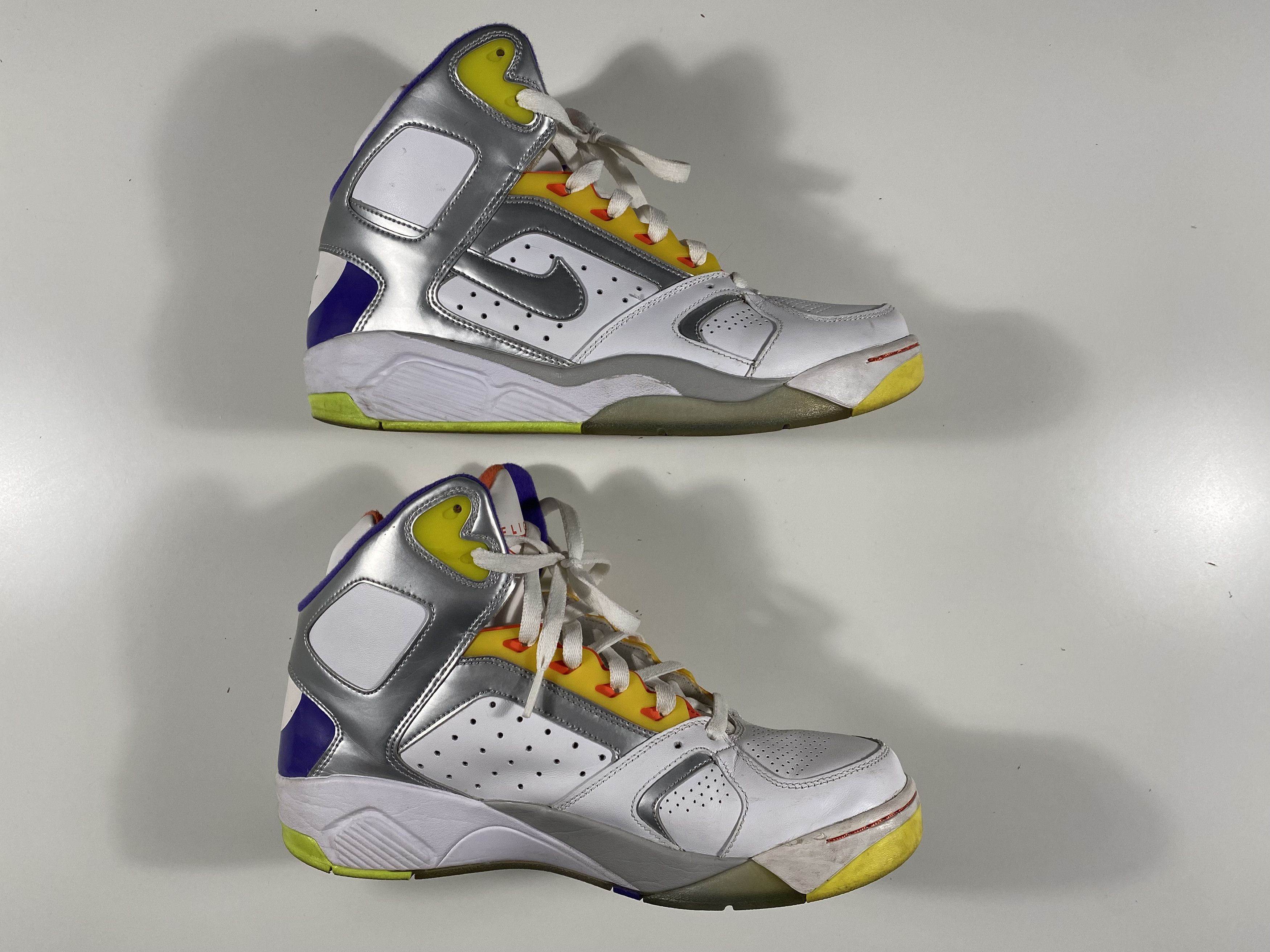 Nike Nike Air Flight Lite High White/Metallic Silver-Hyper Grape Size US 10.5 / EU 43-44 - 7 Thumbnail