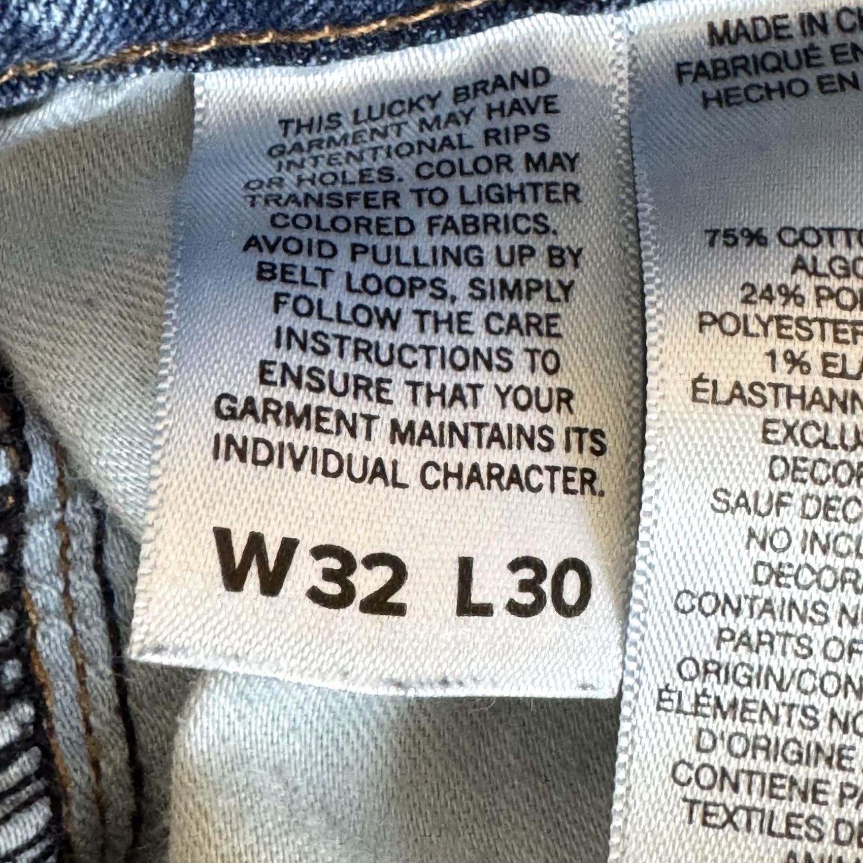 Lucky Brand Lucky Brand 410 Athletic Slim Jeans Mens 32x29 Blue Denim Medium Wash Slim Tapered 5-Pocket Pockets Zip Fly Button Mens Jeans Size US 32 / EU 48 - 7 Thumbnail