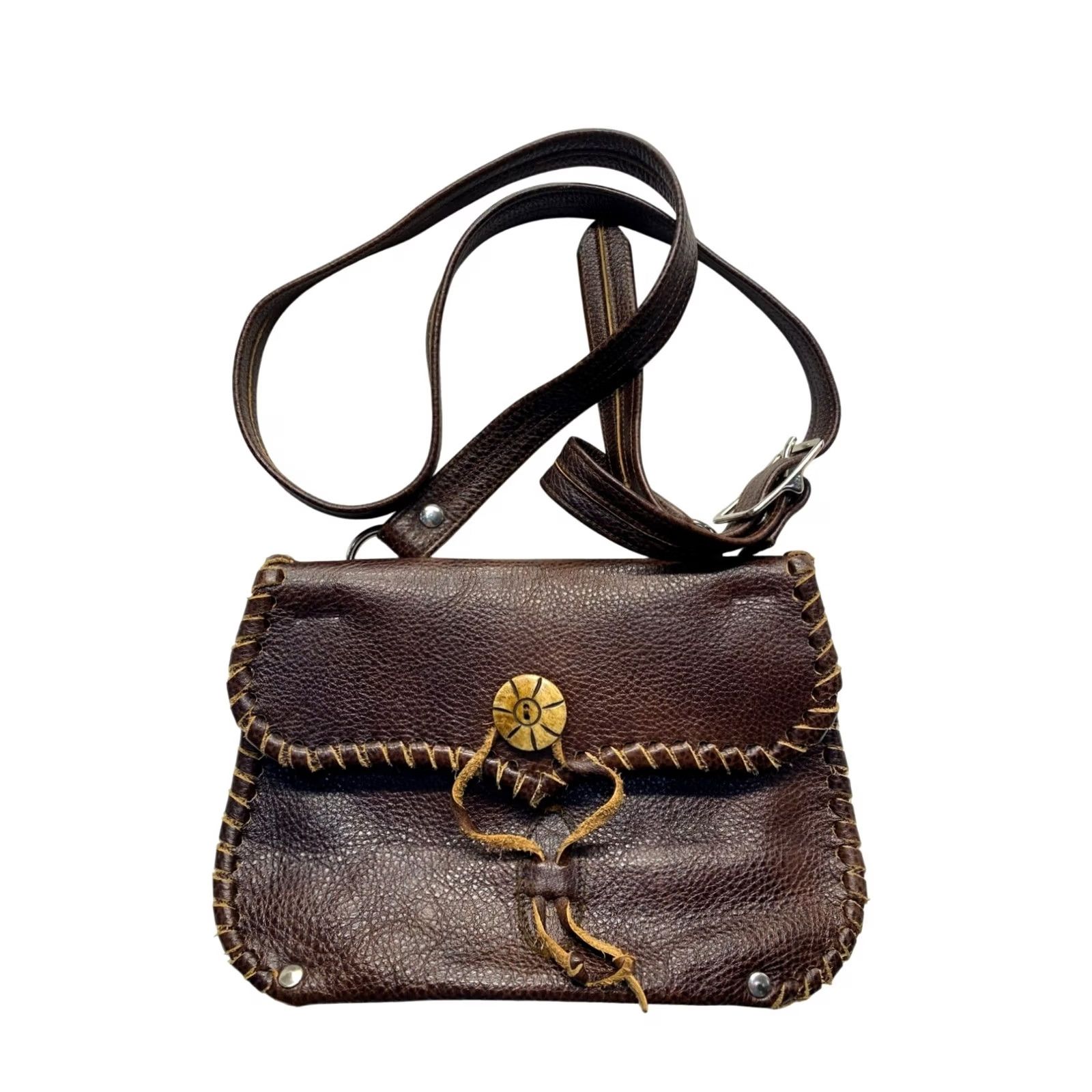 Vintage Handcrafted Leather Crossbody Bag - #5860 Size ONE SIZE - 2 Thumbnail