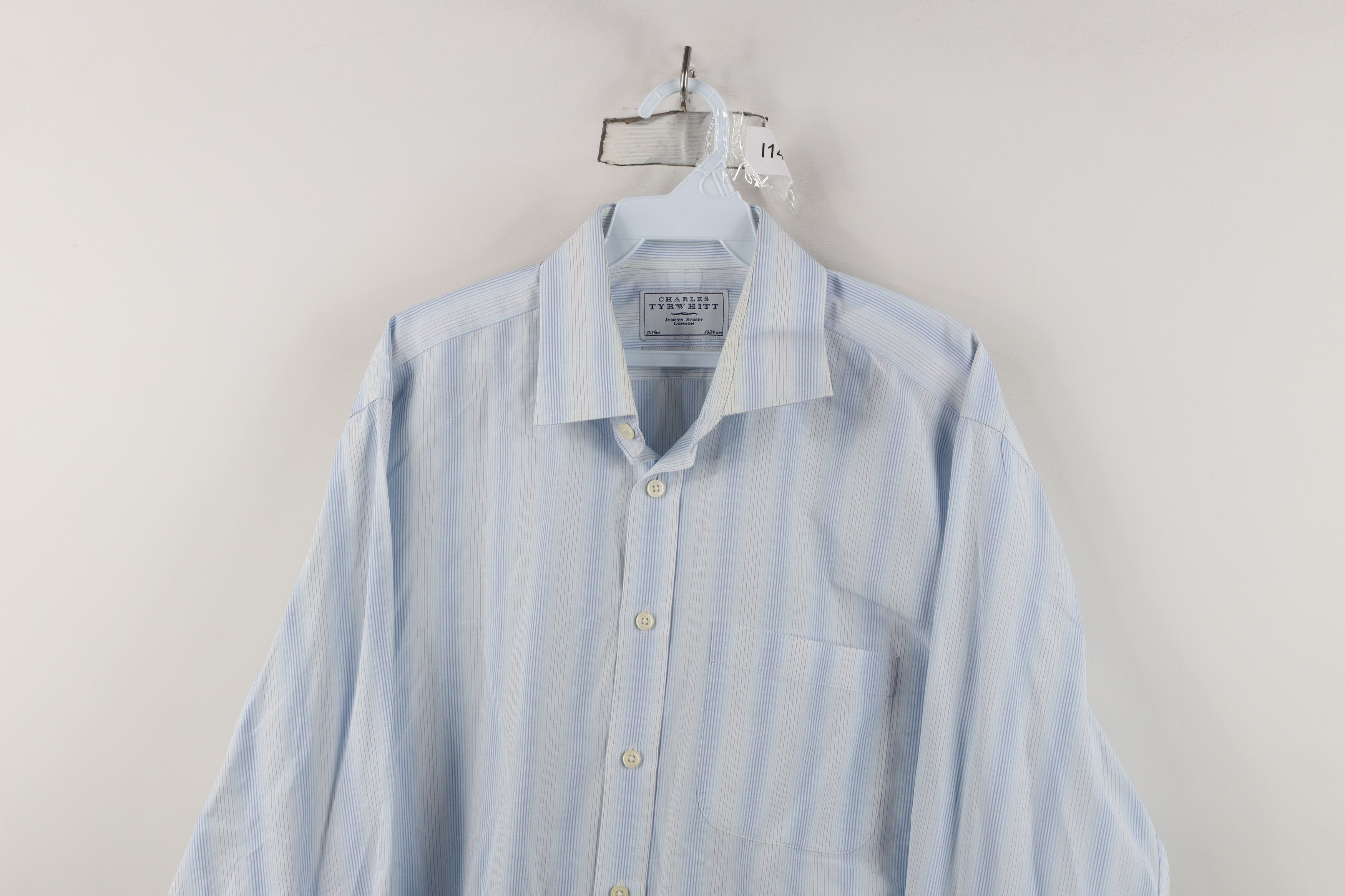 Charles Tyrwhitt Charles Tyrwhitt Striped Collared Button Dress Shirt Blue Size US L / EU 52-54 / 3 - 2 Thumbnail