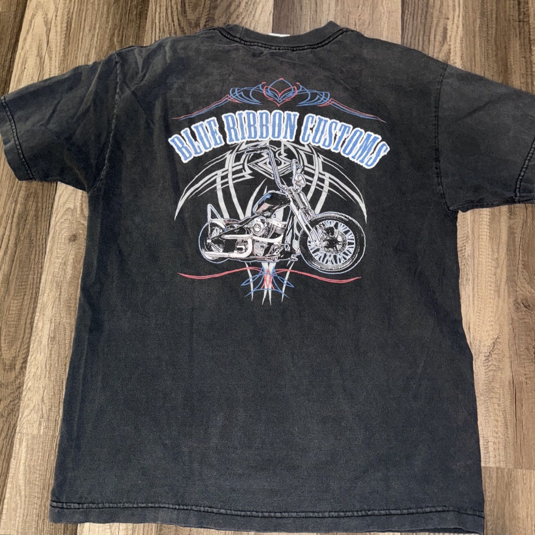 AAA VINTAGE Triple A Motorcycle T-Shirt L Black Men's Shirt 21x27 Large faded Blue Ribbon Customs Size US L / EU 52-54 / 3 - 5 Thumbnail