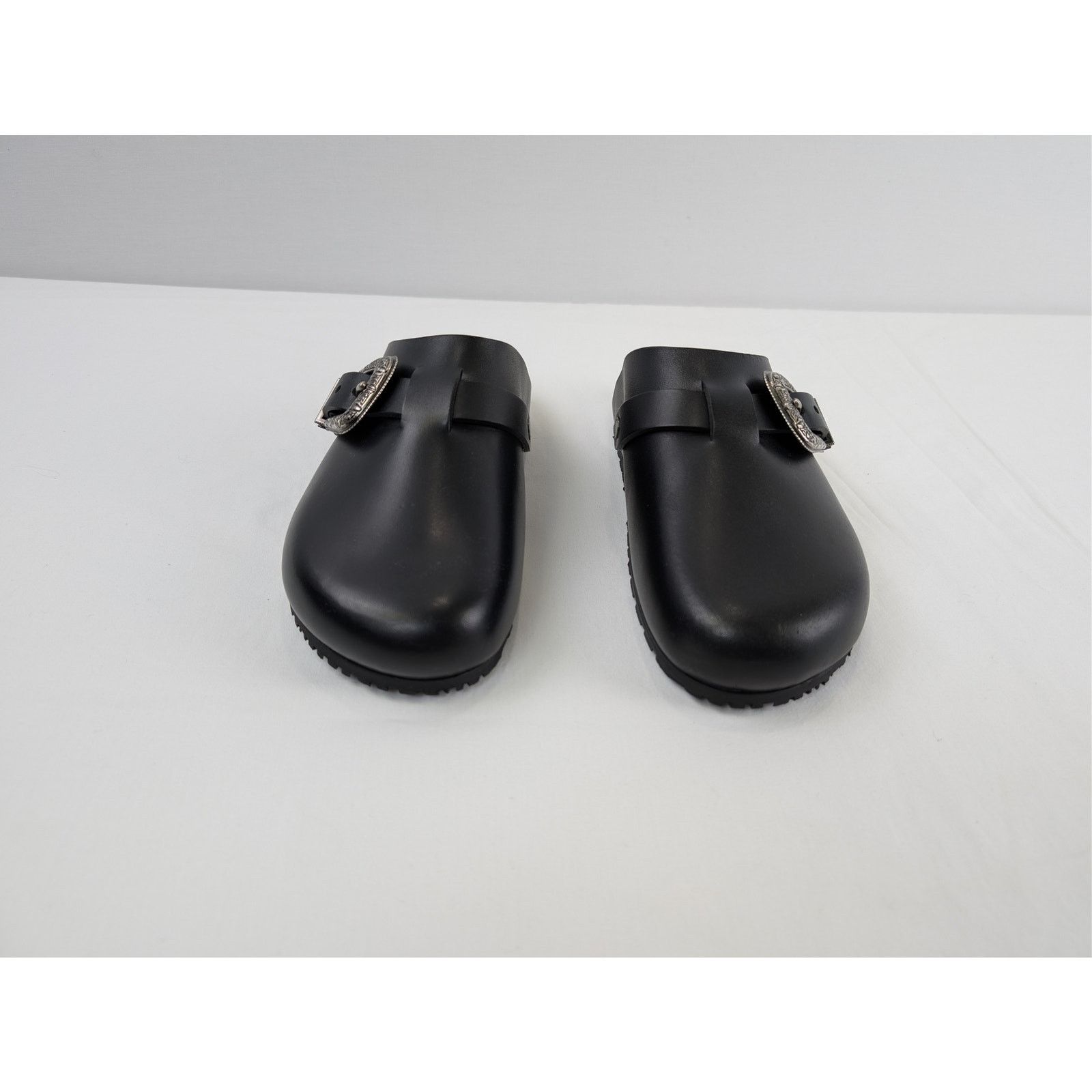 Saint Laurent Paris o1rshd1 Silver Buc San Holster Slipper Sandal in Nero Size US 10 / EU 43 - 9 Thumbnail