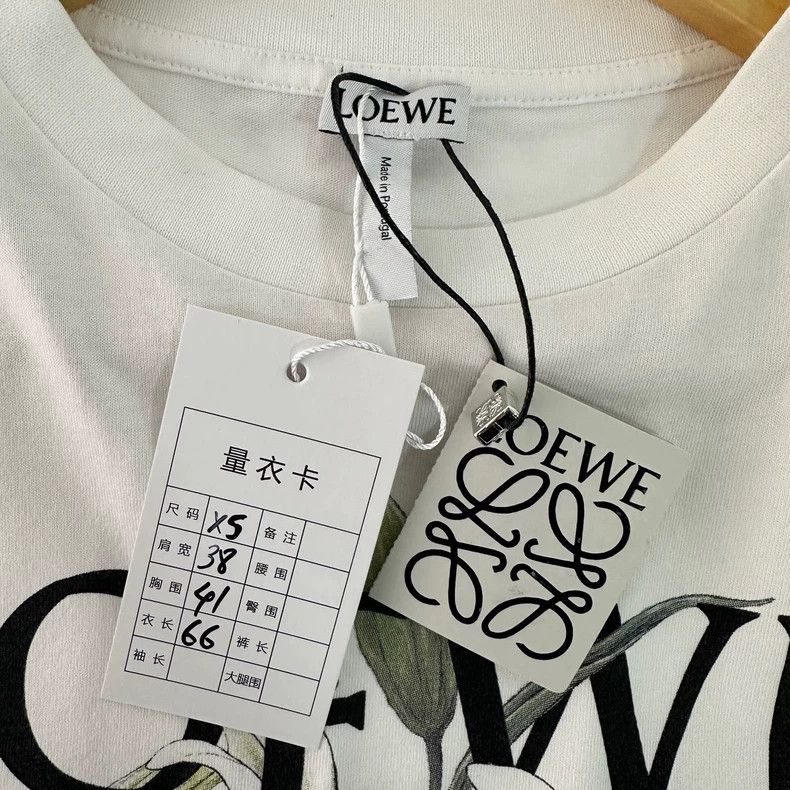Loewe LOEWE Lily printed cotton short sleeve T-shirt female whit Size XS / US 0-2 / IT 36-38 - 4 Thumbnail