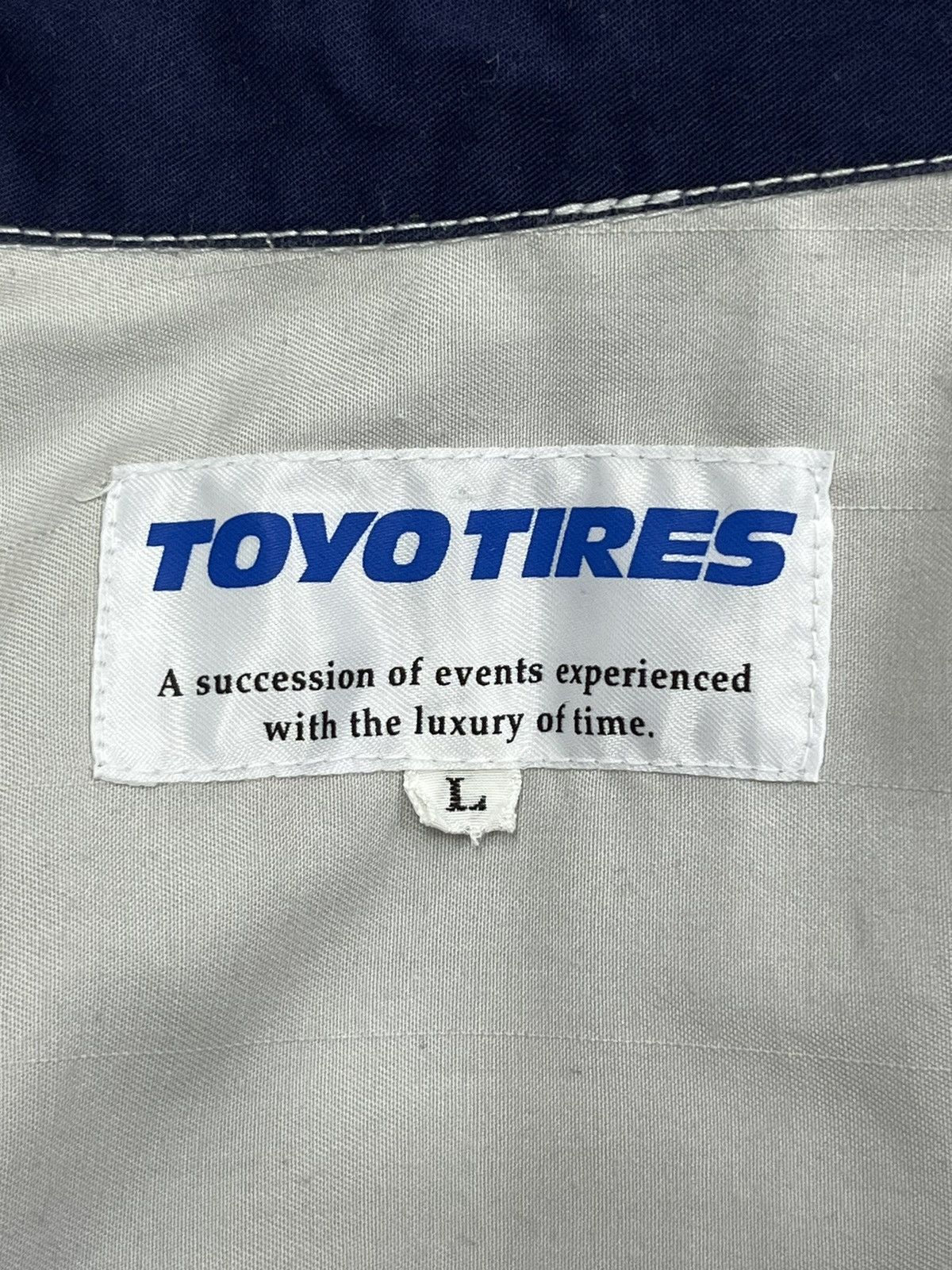 NASCAR 🏁Vintage TOYOTIRES JAPAN Light PolyCotton Coverall Jumpsuit Size US 33 - 9 Thumbnail