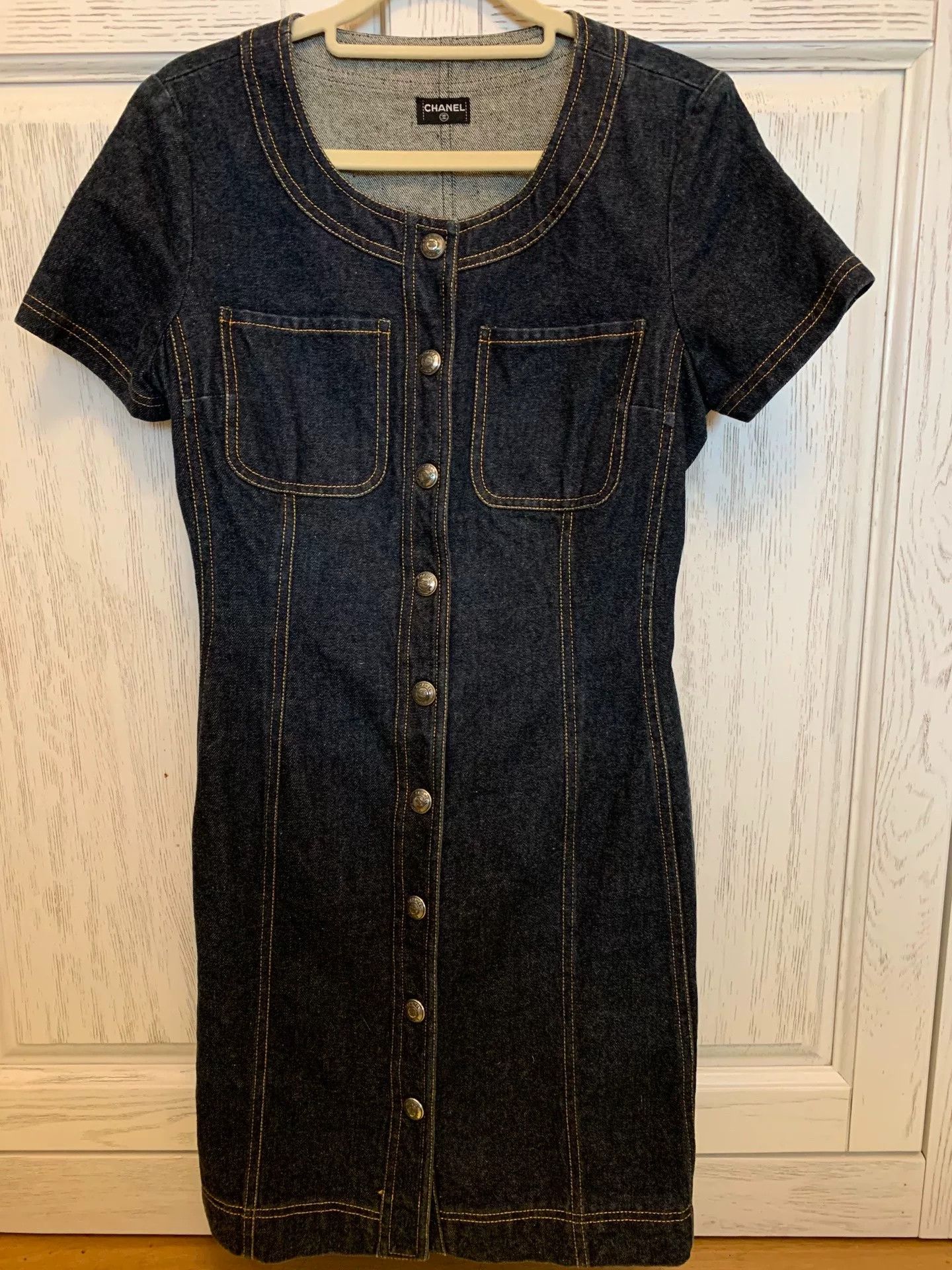 Chanel Chanel Vintage Denim Dress Size S / US 4 / IT 40 - 1 Thumbnail