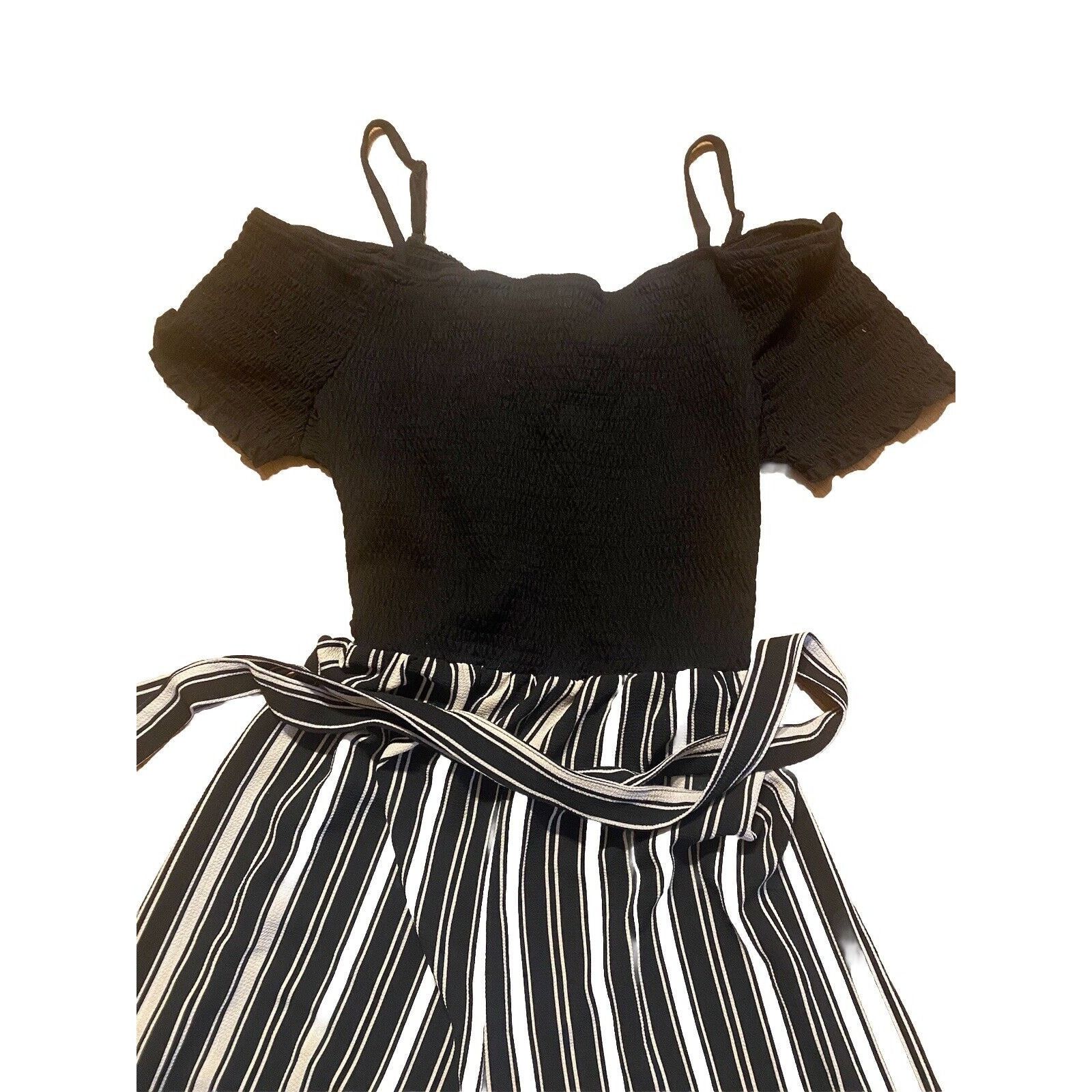 Other Jumpsuit Womens 3X Black & white Striped Ankle Wide Leg Size 38" / US 16 / IT 52 - 8 Thumbnail
