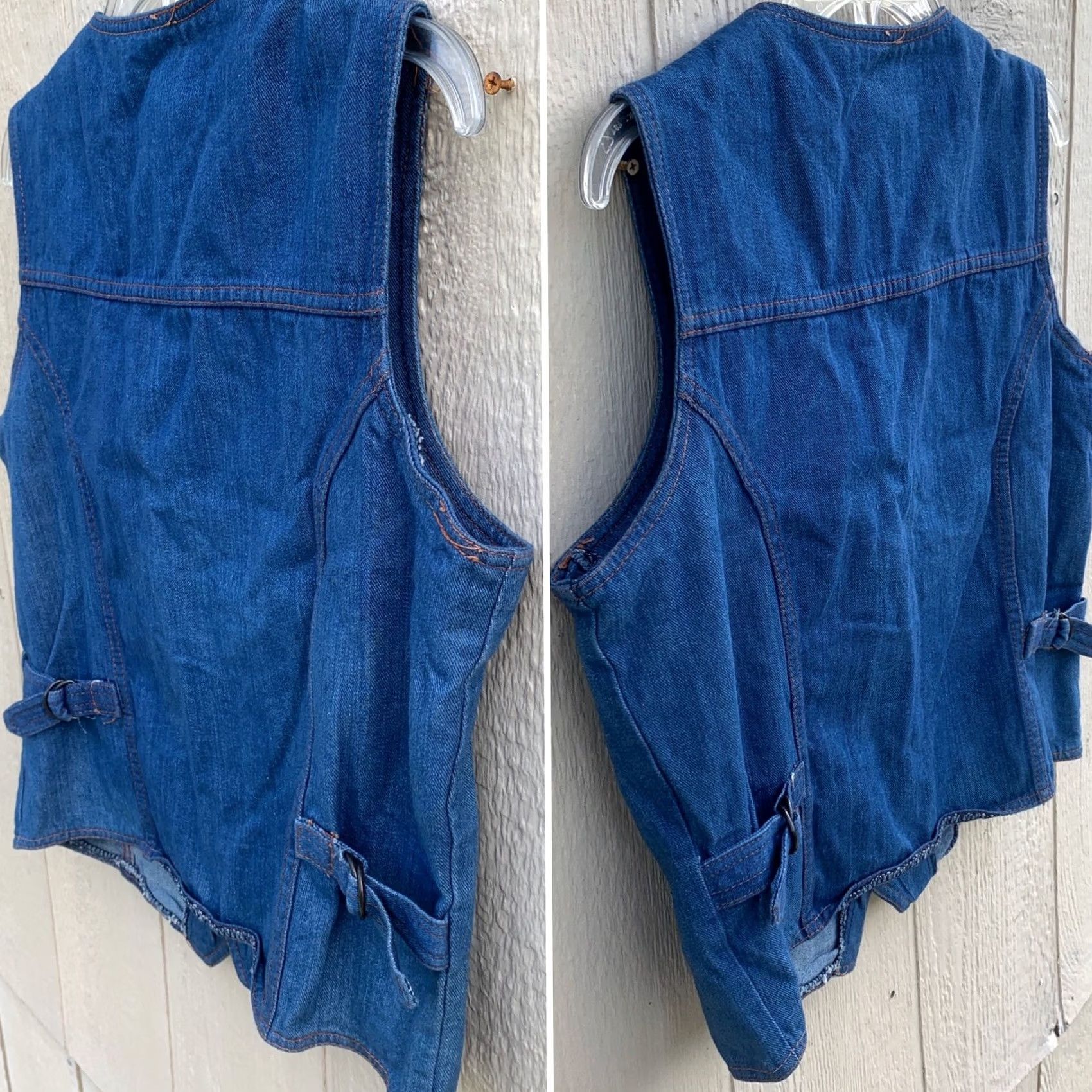 Denime VINTAGE Branded Lion Denim Vest Hippy Western 1970s Striped Pockets XL Blue Size US XL / EU 56 / 4 - 3 Thumbnail
