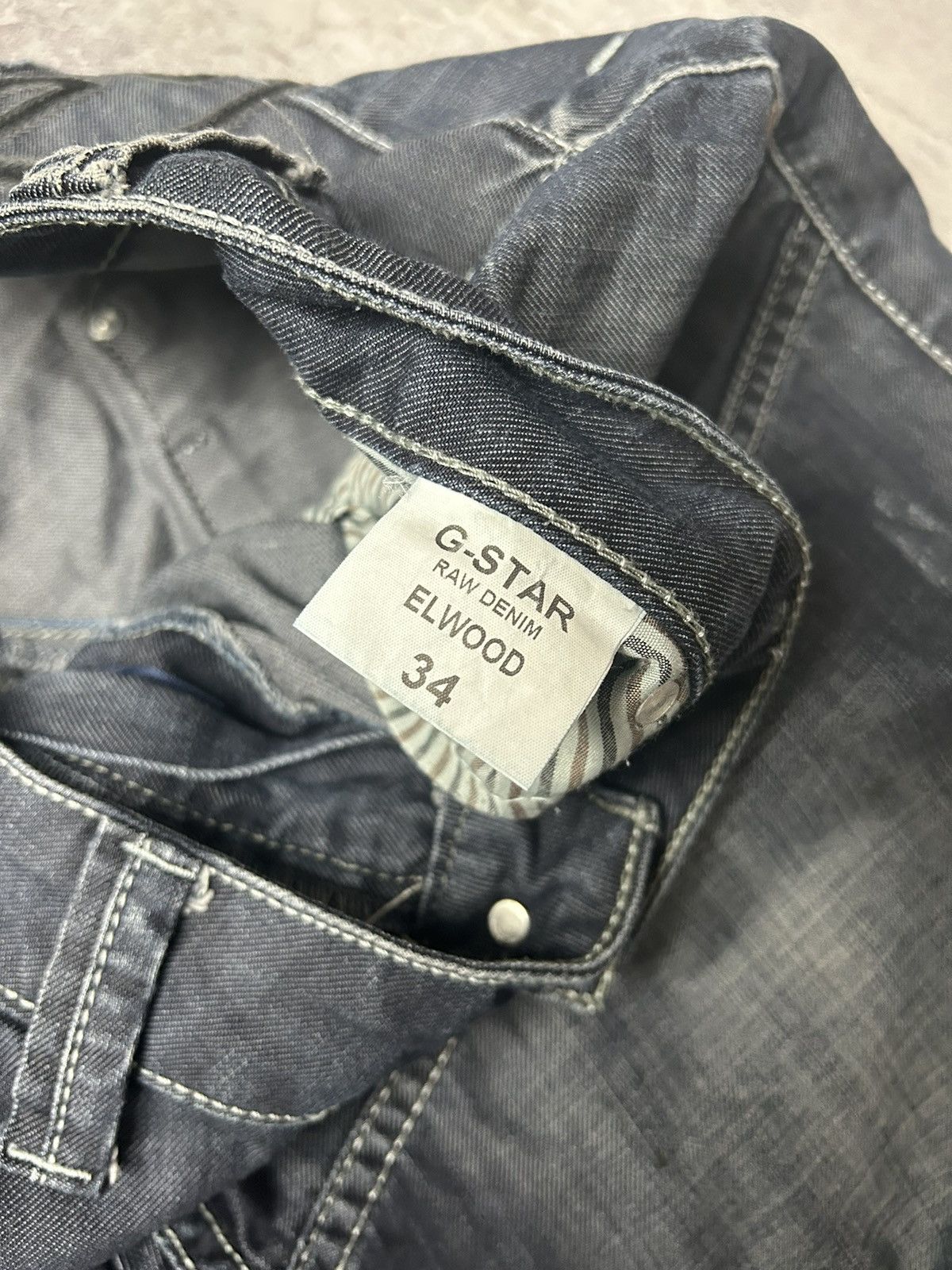 G-Star × Vintage G-Star Raw Denim Jeans Pants Trousers Big Logo Cargo Baggy Size US 34 / EU 50 - 12 Thumbnail