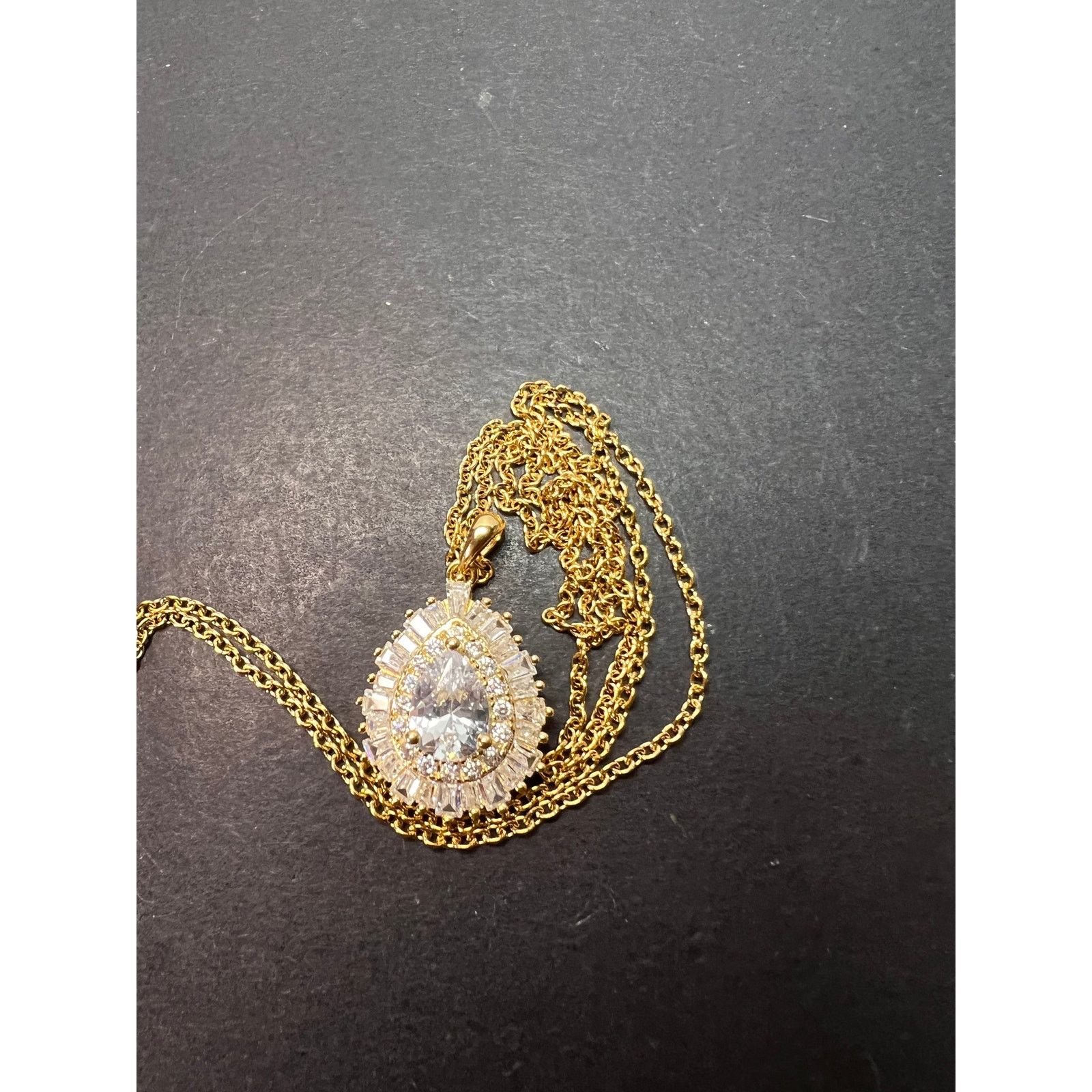Other CZ ygp over 925 pendant with ygp over stainless steel chain Size ONE SIZE - 9 Thumbnail