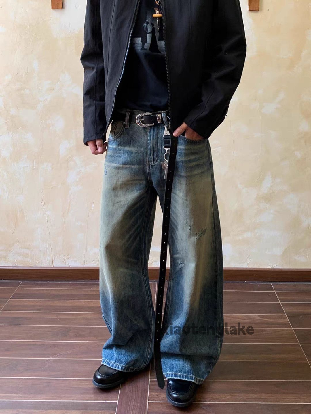 Jean Custom wide Leg flared loose baggy yuppie y2k jeans Size US 33 - 6 Thumbnail