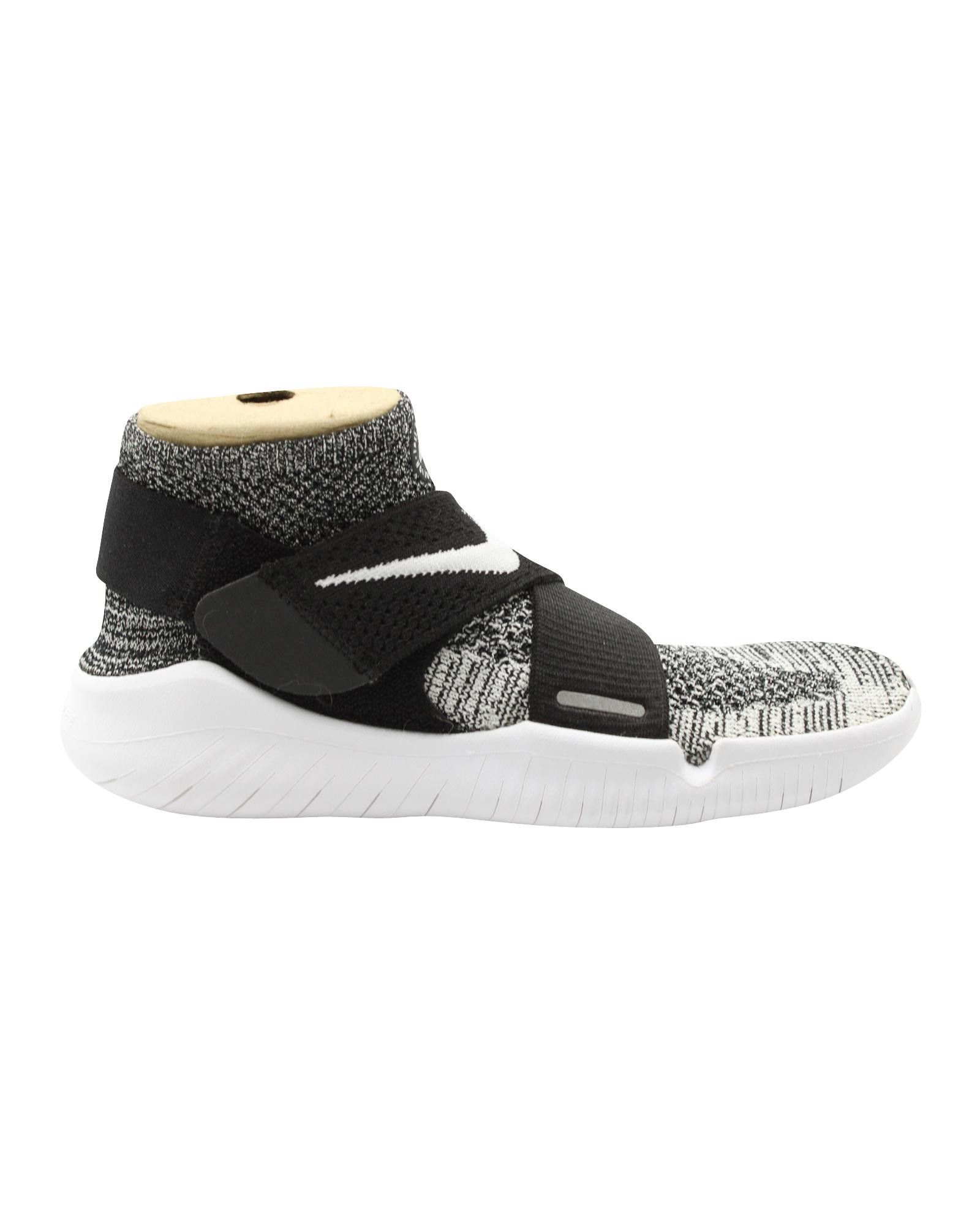 image of Nike Flexible Flyknit Sneakers With Springy Platform In Oreo Polyester, Women's (Size 7)