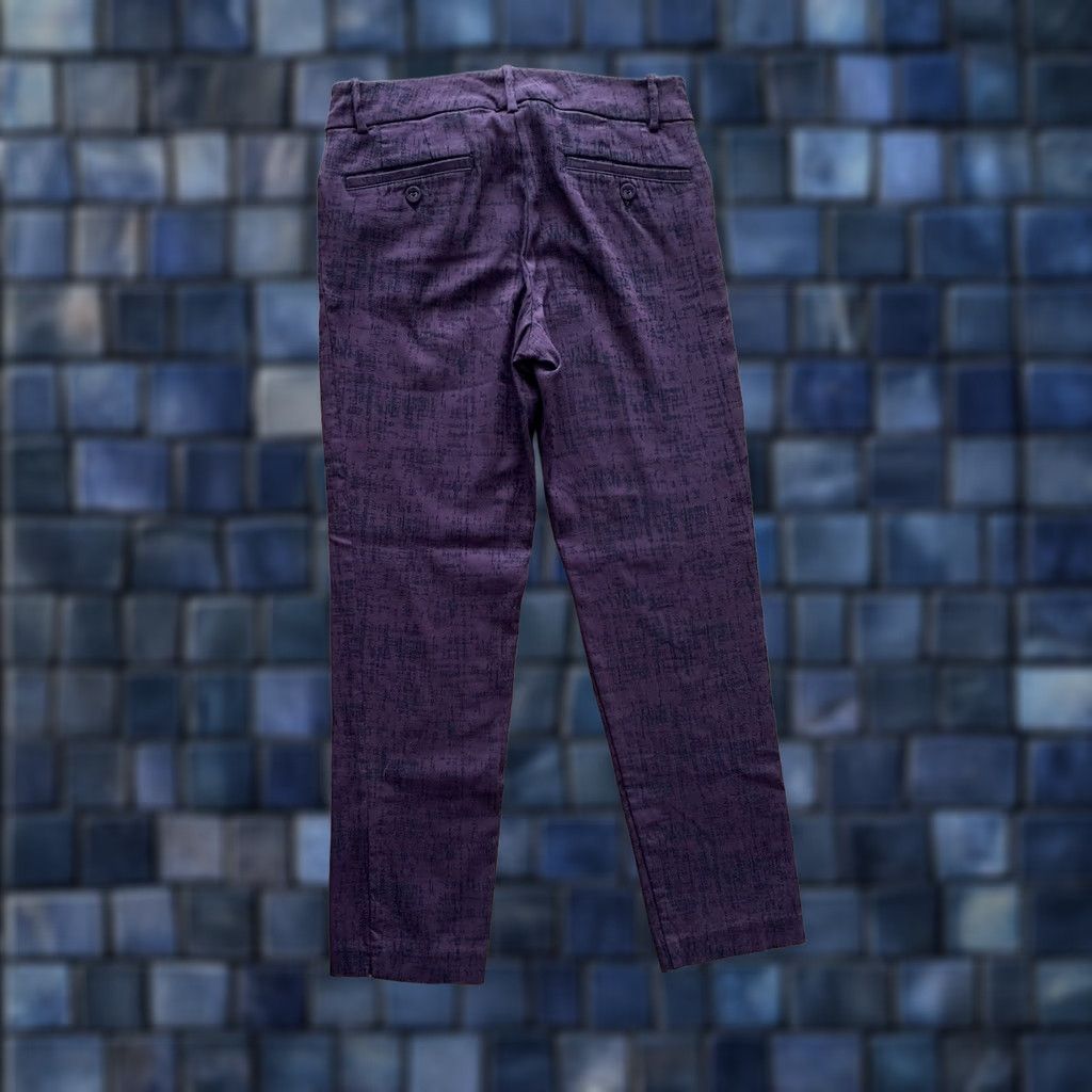 Lord & Taylor LORD & TAYLOR Ankle Pants Womens Size 2 Purple Slim Trousers Geometric Pattern 27x26 Moderate Rise Flat Front Size 27" / US 4 / IT 40 - 1 Thumbnail