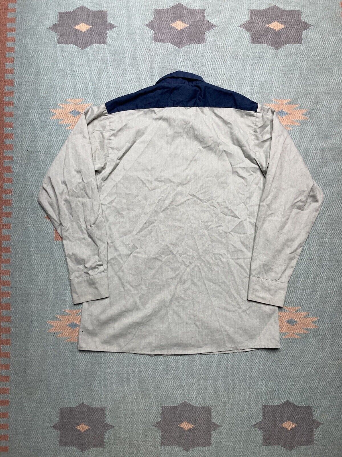 Vintage VTG 70s work shirt button two tone workwear long sleeve M Size US M / EU 48-50 / 2 - 8 Thumbnail