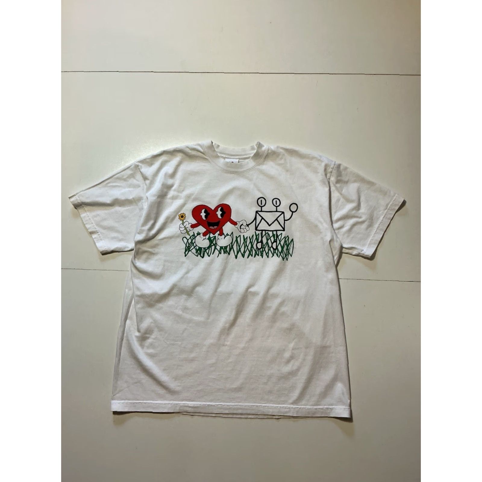 Y/Project The Heart Project Heart Holding Hands Letter Note Graphic S/S T-Shirt White XL Mens Regular Size XL Size US XL / EU 56 / 4 - 2 Thumbnail