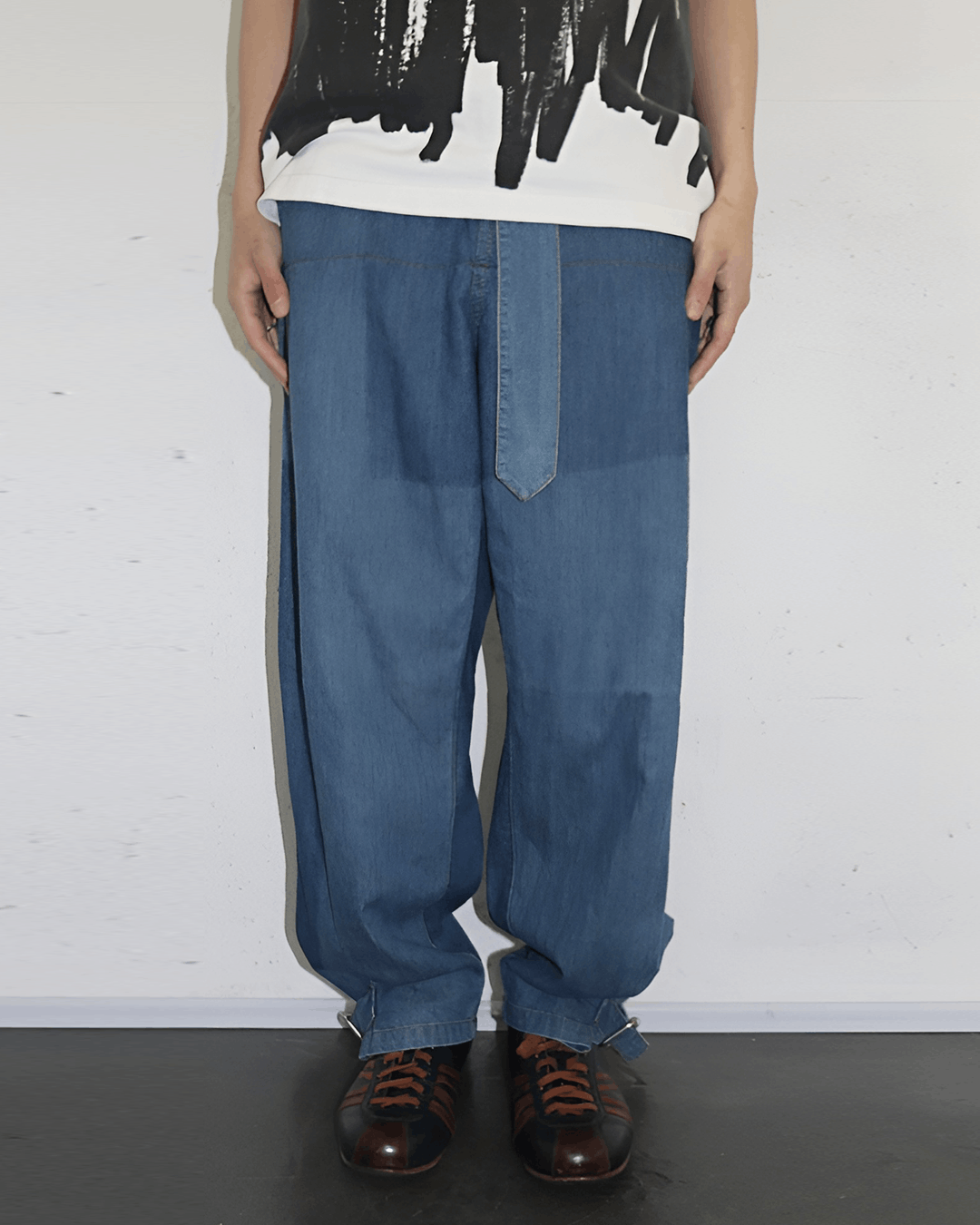 JW Anderson JW Anderson Belted Detail Mid Blue Denim Pants Size US 31 - 2 Thumbnail