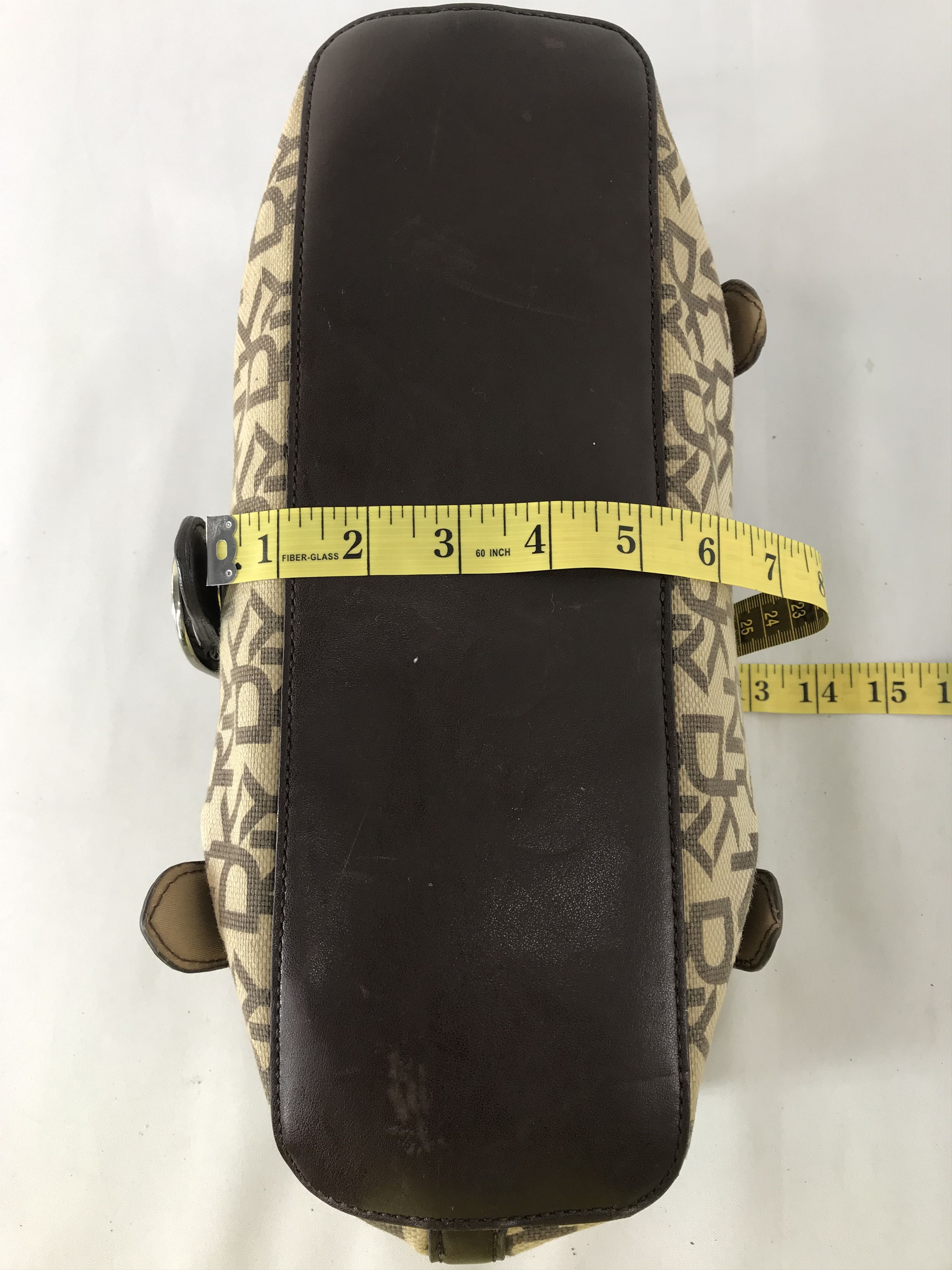 DKNY 90s DKNY Chocolate Brown Taupe Jacquard Hand Bag Size ONE SIZE - 10 Thumbnail