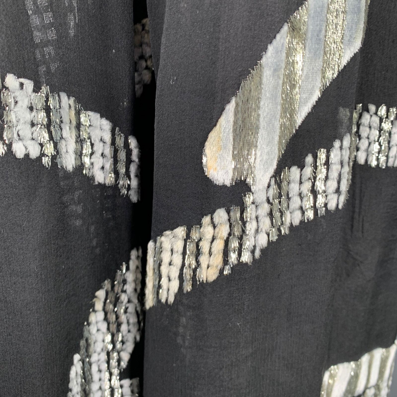Marc Jacobs Size 2 Black Silver Silk Blend Jacquard Sleeveless Dress Size XS / US 0-2 / IT 36-38 - 7 Thumbnail