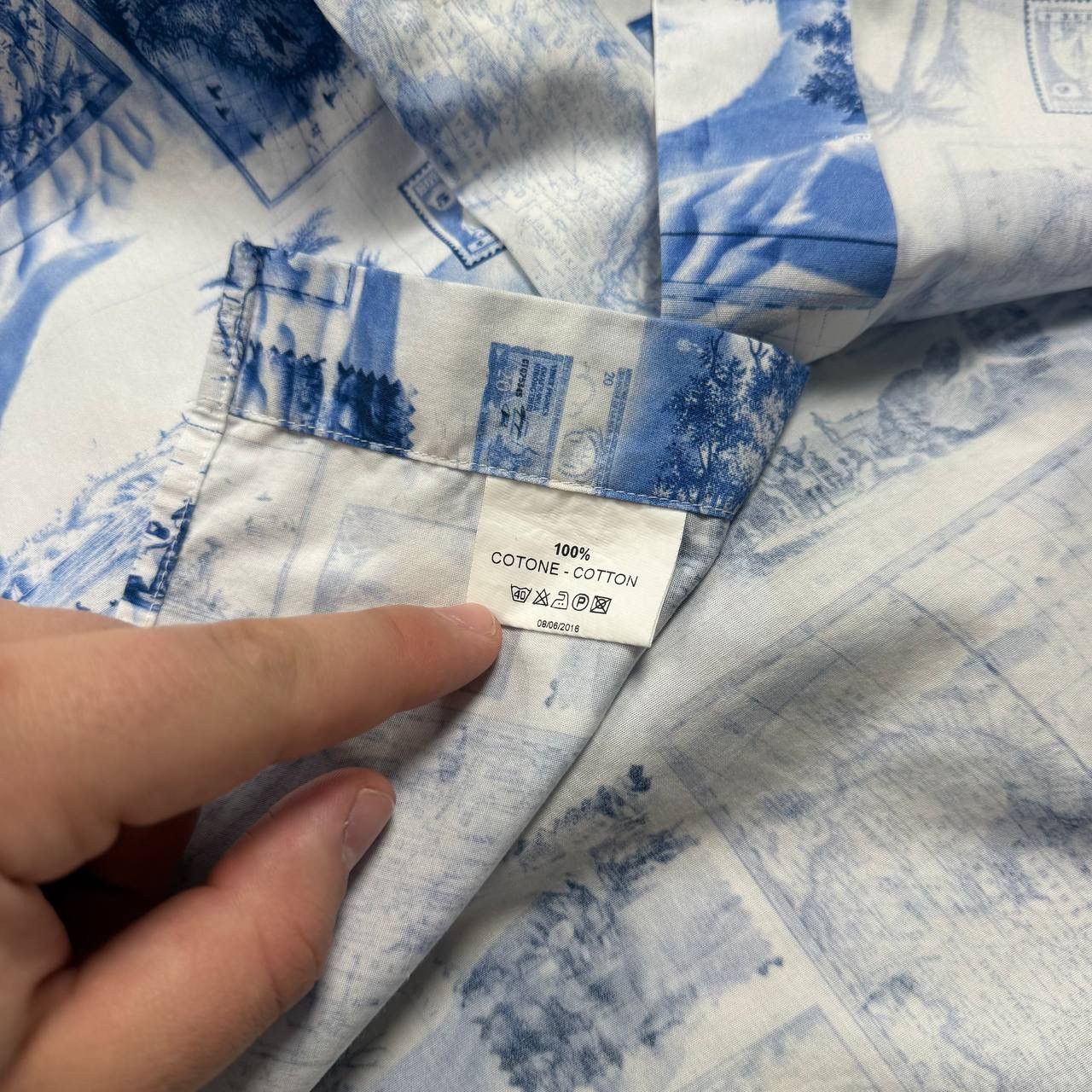 Other BRULI Swiss Made Geography Print Button-Up LS Collar Shirt Size 40R - 8 Thumbnail