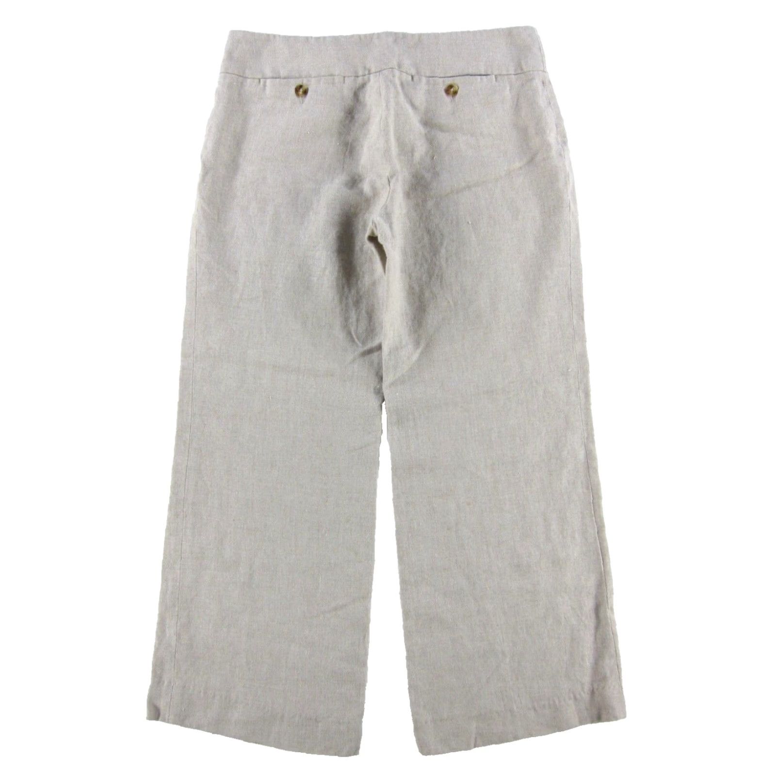 Michael Kors Michael Kors Women 100% Linen Capri Pants Wide Leg Brown Beige 10 Size 32" / US 10 / IT 46 - 2 Thumbnail