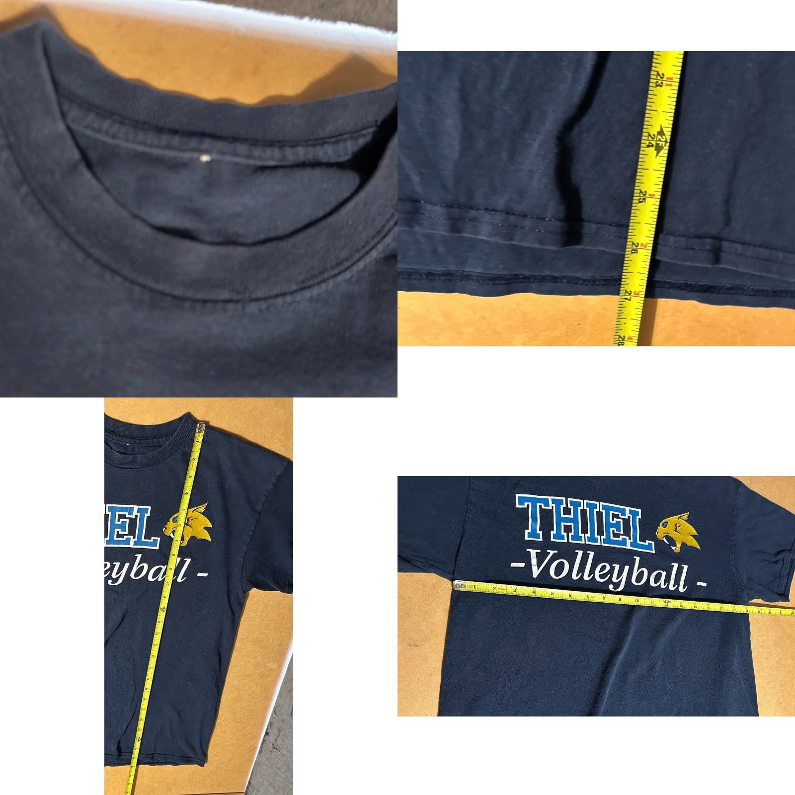 Vintage Thiel College Volleyball Shirt Men Medium Navy Blue Short Sleeve Crew Neck Logo Graphic Print College Sports 2010s Mens Size US M / EU 48-50 / 2 - 8 Thumbnail
