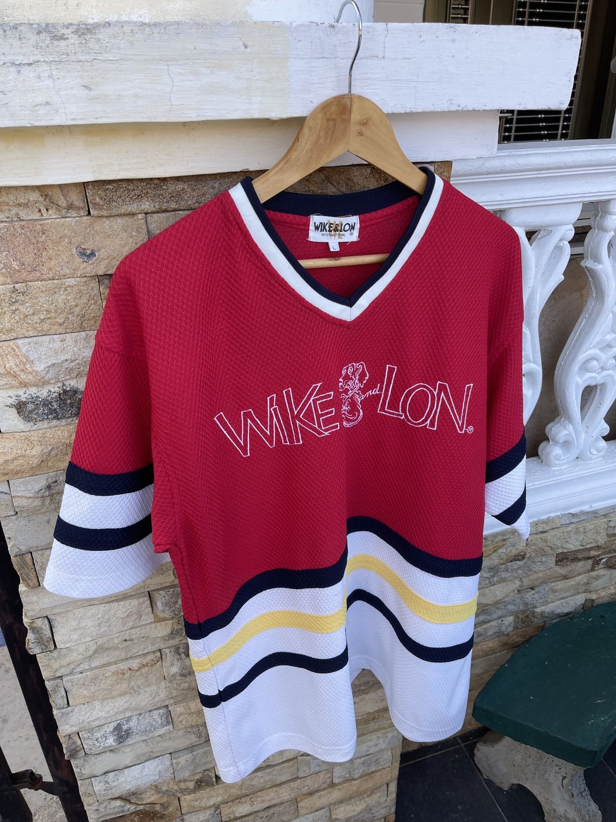 Vintage Rare🔥Vintage Wike & Lon Multicolour Jersey T-Shirt Size US L / EU 52-54 / 3 - 1 Thumbnail