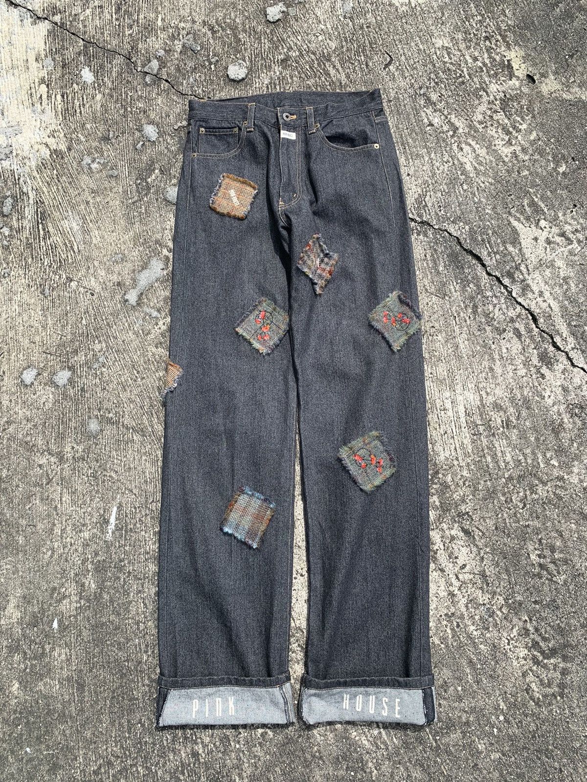Helmut Lang × Karl Helmut × Pink House Rare🔥 pink house by helmut lang patchwork denim Size US 31 - 16 Thumbnail