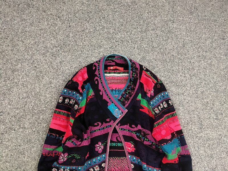 Designer Oliver Philips Floral pattern Merino wool Cropped Cardigan Size S / US 4 / IT 40 - 8 Thumbnail