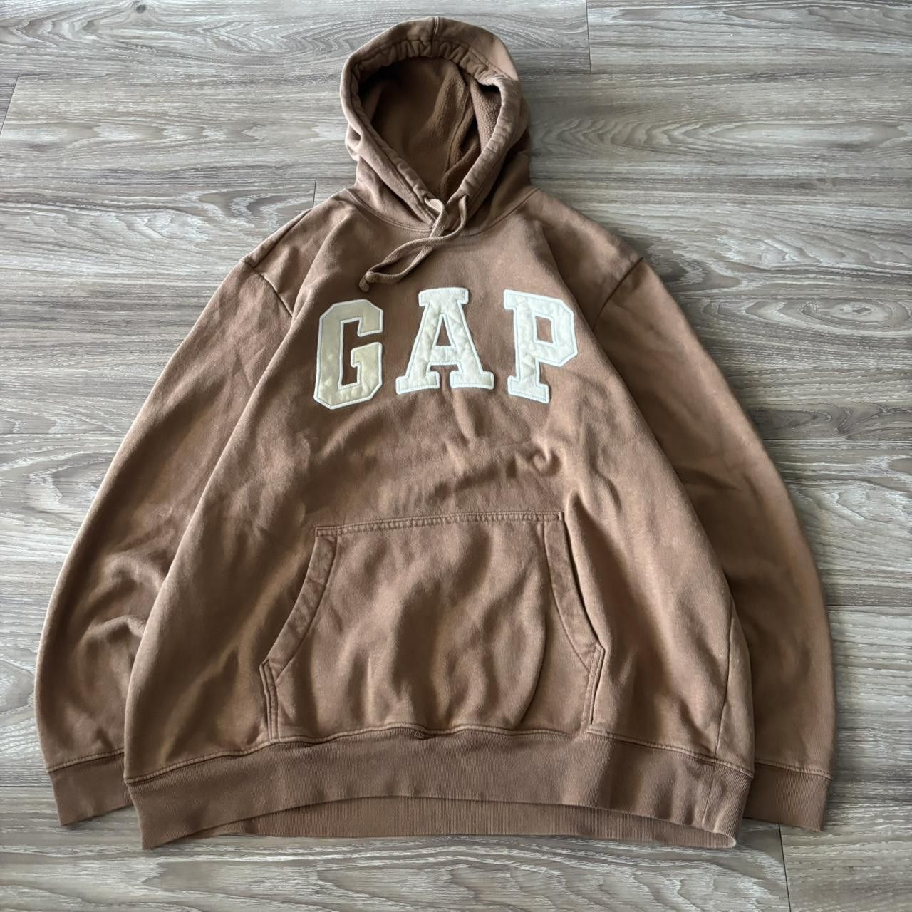 Gap × Streetwear × Vintage Vintage Gap brown zip hoodie baggy