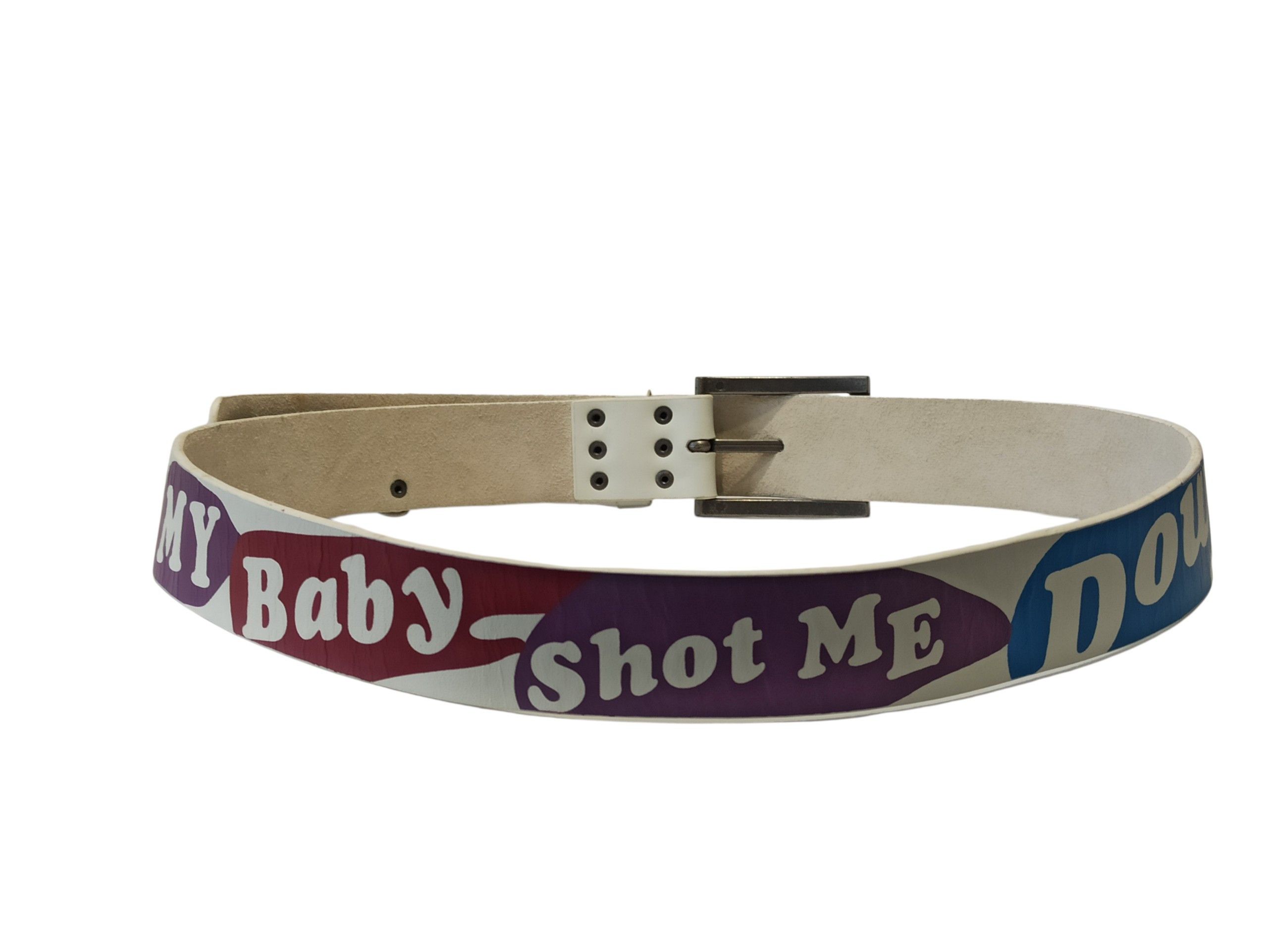 Other Zimtstern Bang Bang Vintage Leather Belt White Y2K Archive Size 36 - 5 Thumbnail