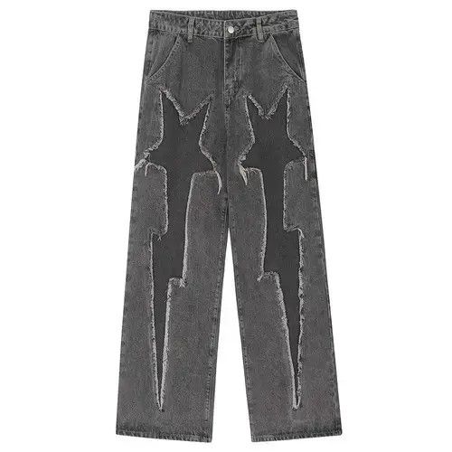 Vintage Lightning Splicing Baggy Jeans Size US 33 - 1 Thumbnail