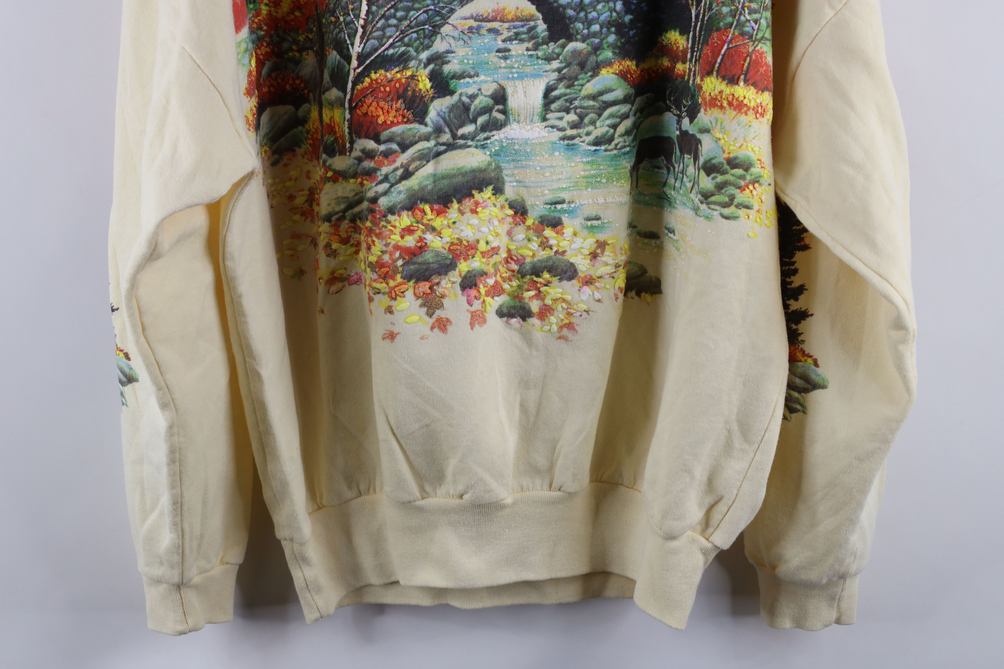Vintage Vintage 90s Streetwear Print Nature Fall Deer Sweatshirt Size XXL / US 16-18 / IT 52-54 - 13 Thumbnail