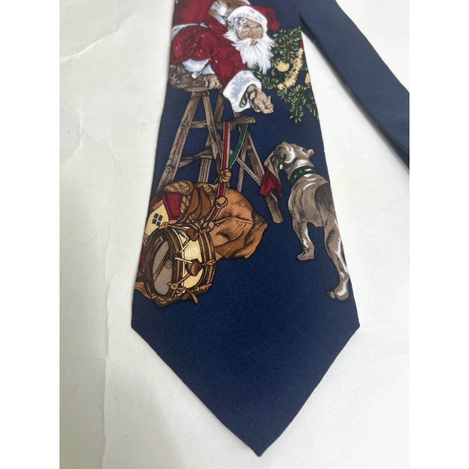 Vintage VTG 1996 NORMAN ROCKWELL Saturday Evening Post SANTA IN DISTRESS Necktie Size ONE SIZE - 2 Thumbnail