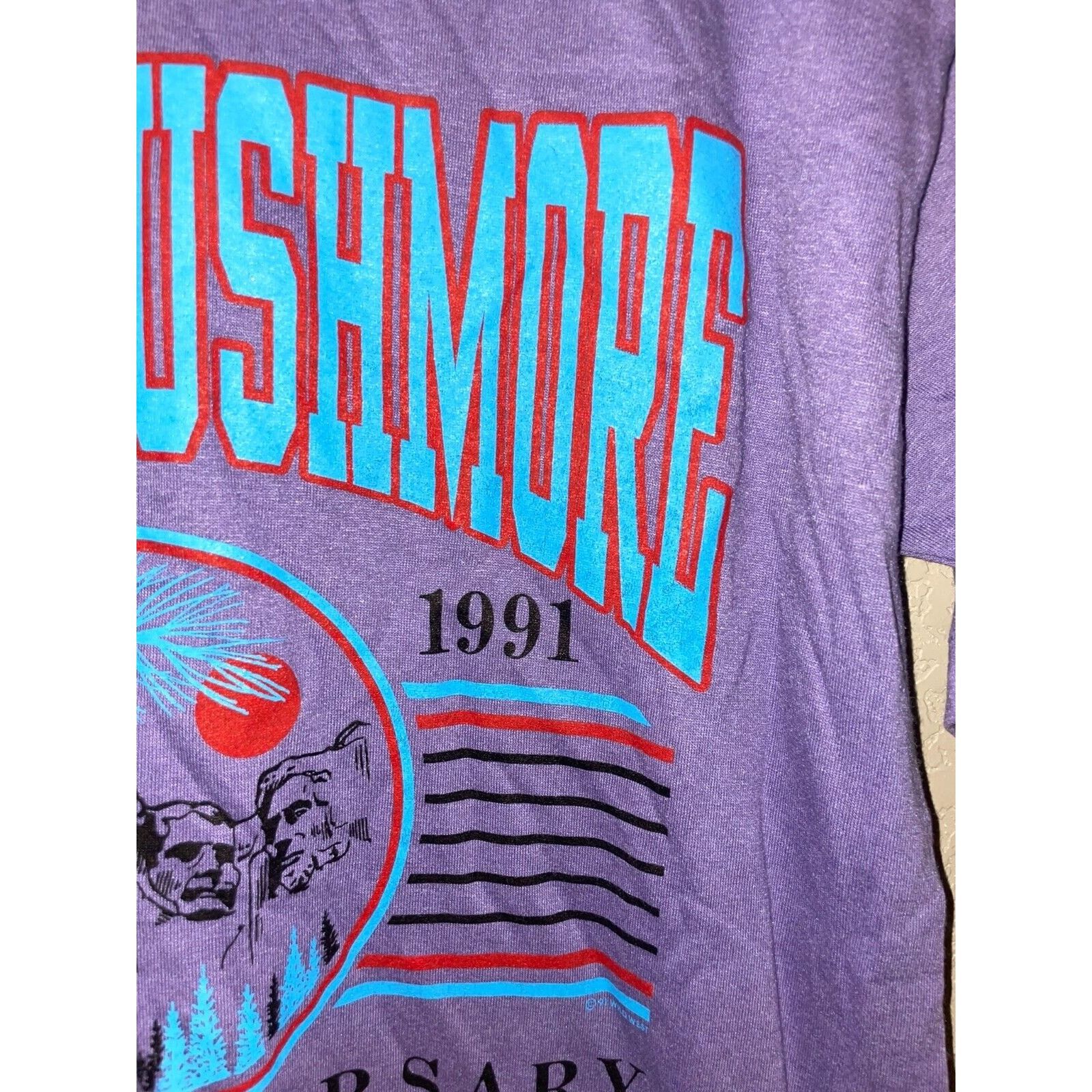 Jerzees Vintage Mount Rushmore Shirt Purple Graphic Tee 90s VTG L Size US L / EU 52-54 / 3 - 4 Thumbnail