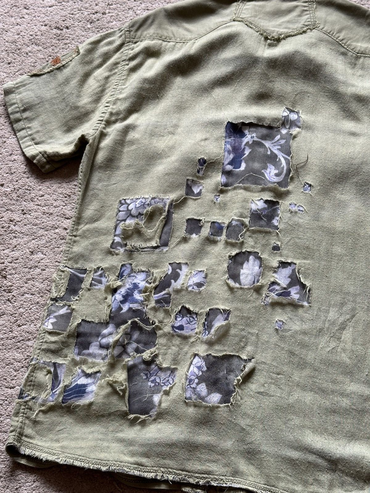 Marithe + Francois Girbaud 1990s Marithe Grancois Girbaud Thrashed Layered Shirt Size US M / EU 48-50 / 2 - 9 Thumbnail