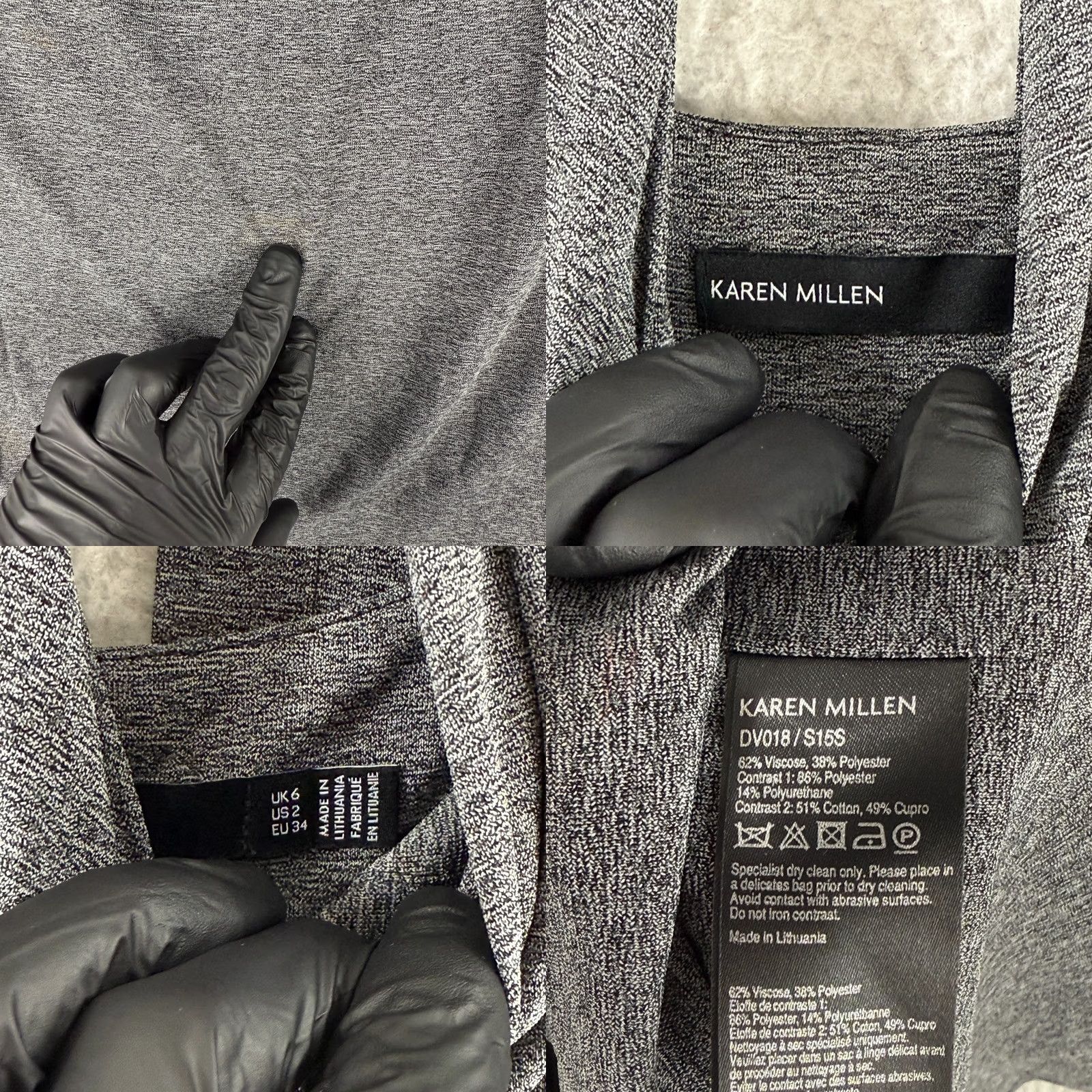 Karen Millen Karen Millen Sheath Dress Womens Size 2 Gray Heathered Draped 3/4 Sleeve Stretch Lad Dress Ladies Shirt? Size XS / US 0-2 / IT 36-38 - 8 Thumbnail