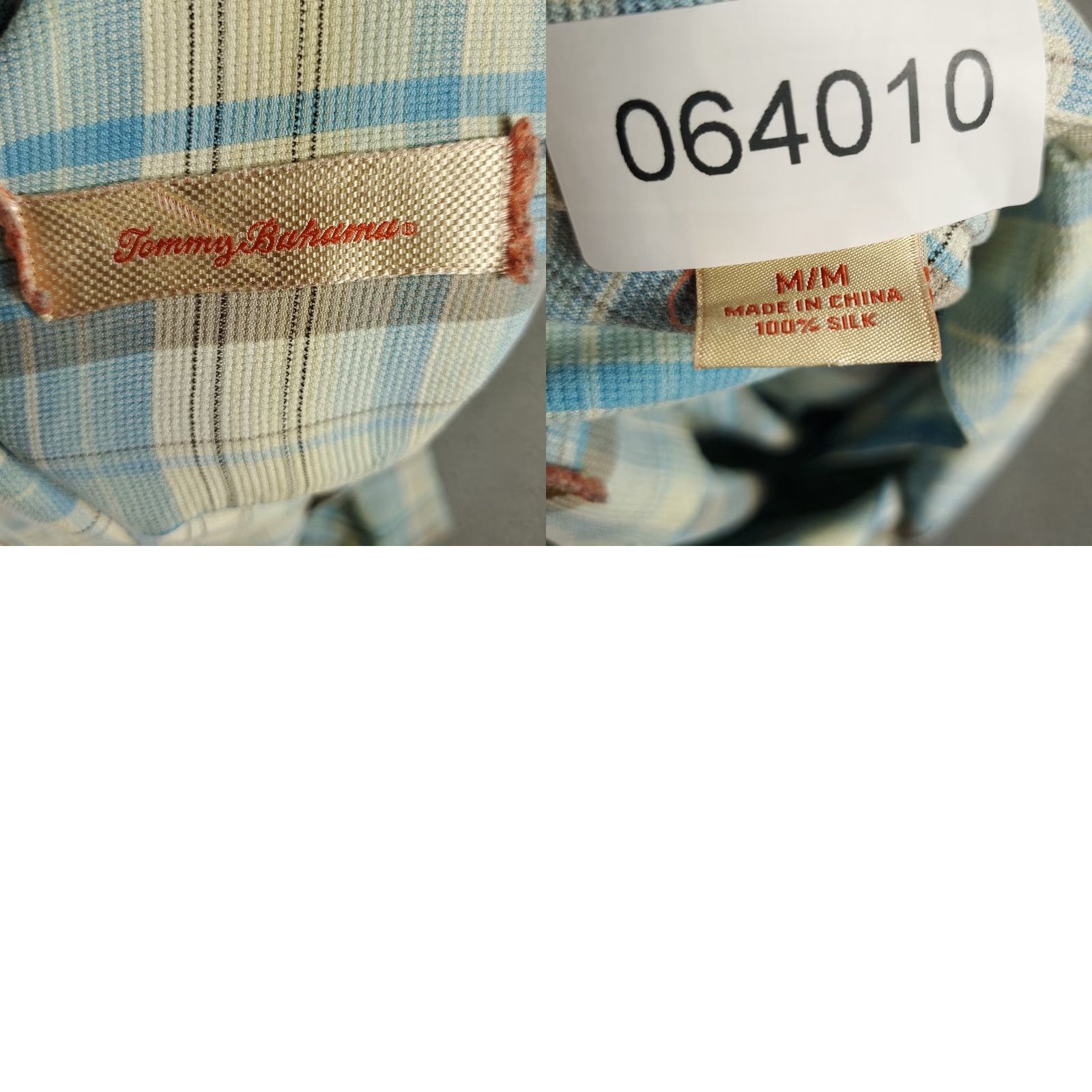 Tommy Bahama Tommy Bahama Shirt Adult M Blue Plaid Silk Blend Short Sleeve Button-Up Beach Tropical Mens Size US M / EU 48-50 / 2 - 8 Thumbnail