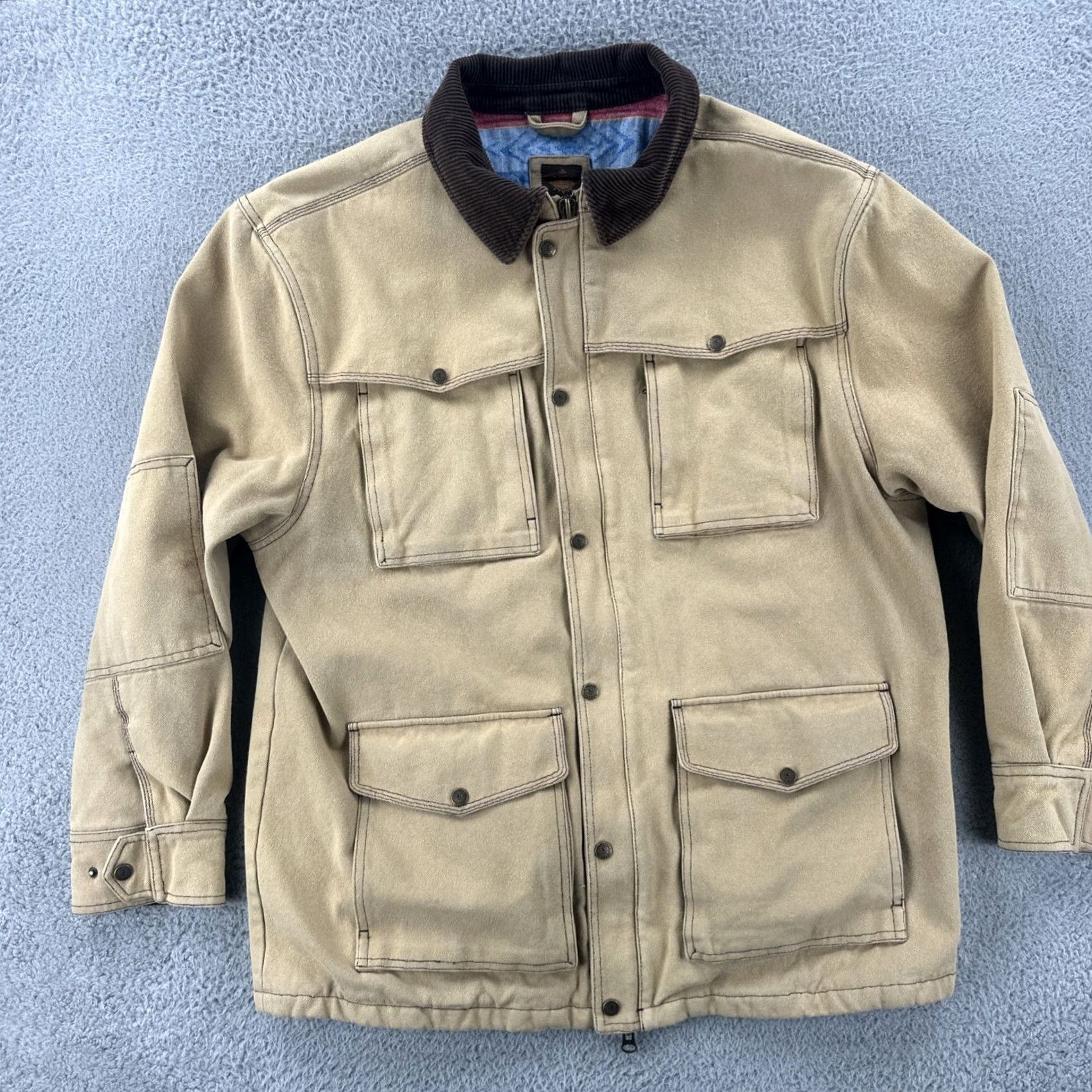 The Territory Ahead VINTAGE Territory Ahead Coat Aztec Chore Button Up Lined Cotton XL Men Brown Jacket Size US XL / EU 56 / 4 - 3 Thumbnail