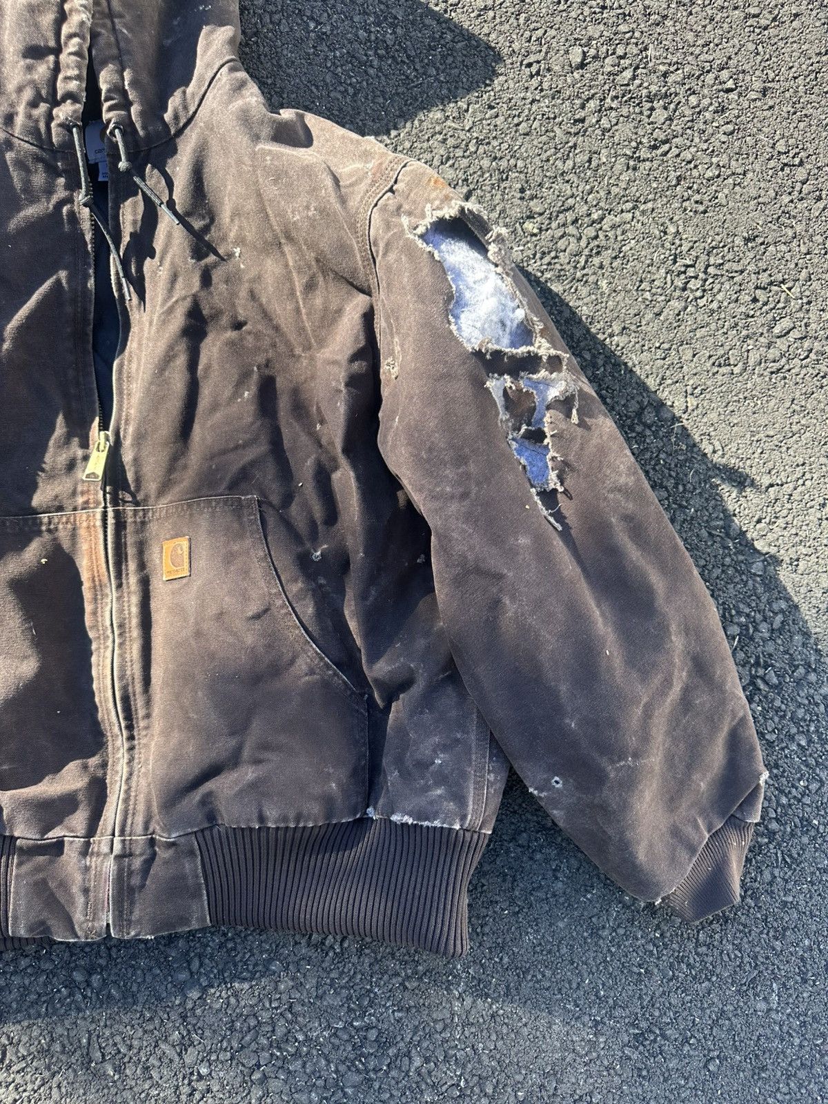 Carhartt XL Thrashed Carhartt Jacket Brown Workwear Faded Size US XL / EU 56 / 4 - 7 Thumbnail
