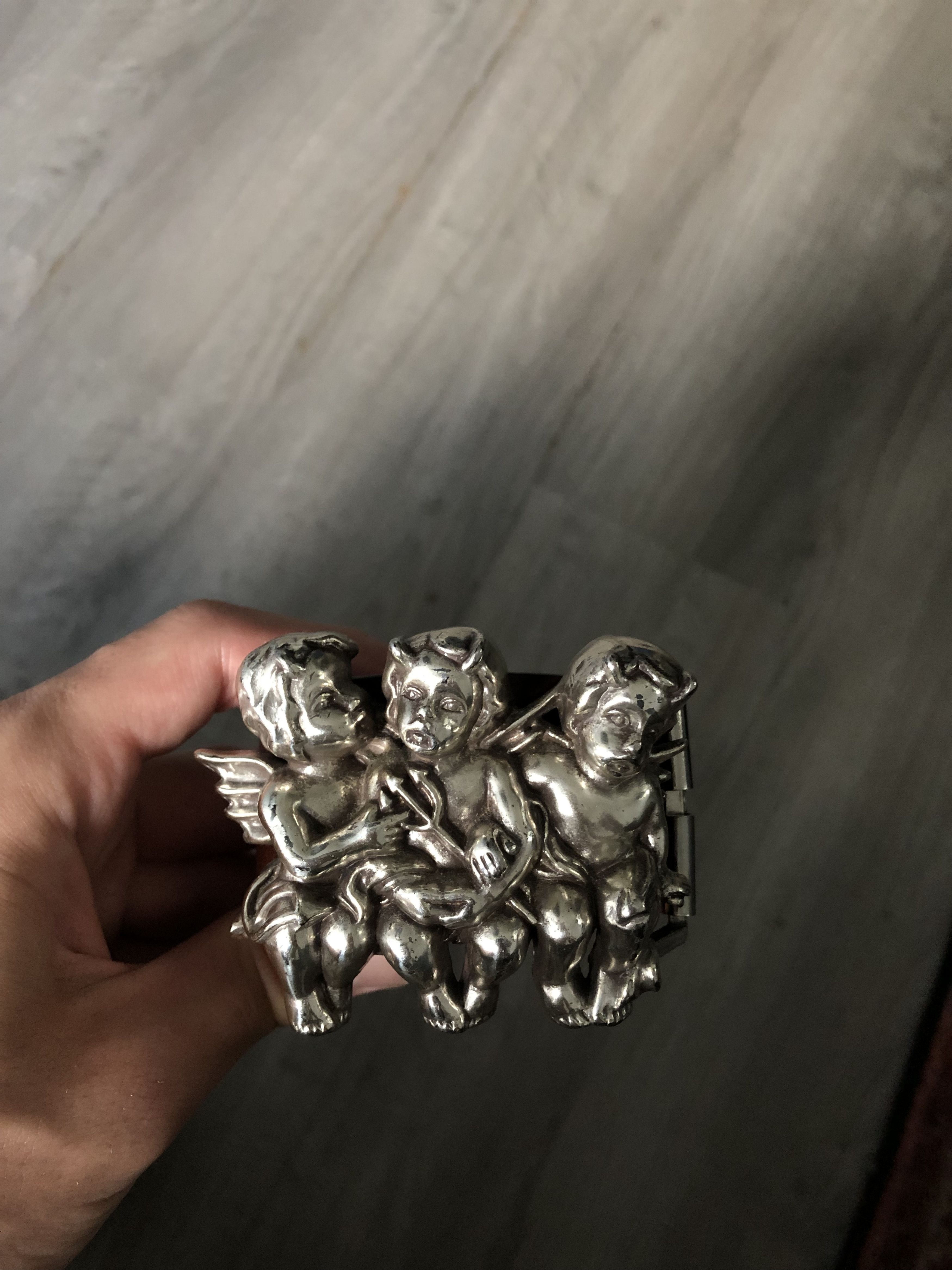 Vintage Leather Belt with Angels Size ONE SIZE - 1 Thumbnail