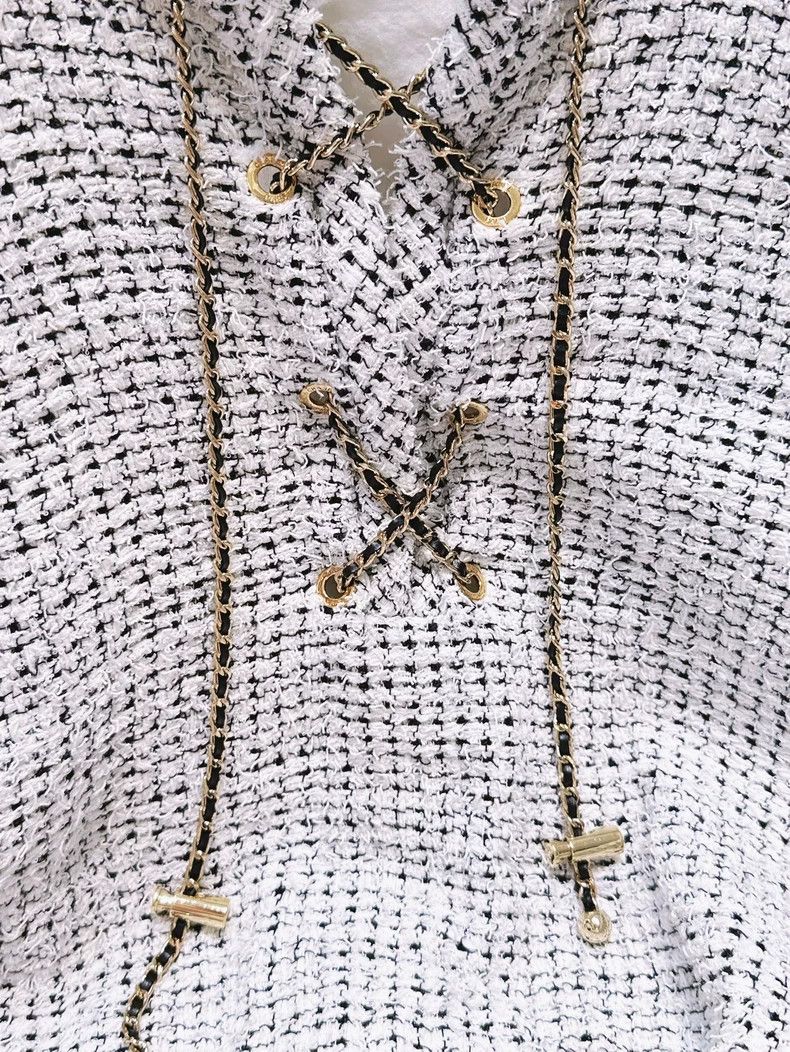 Chanel Chanel 21P Spring and Summer Preview Series White Plaid Ch Size XXS / US 00 / IT 34 - 4 Thumbnail