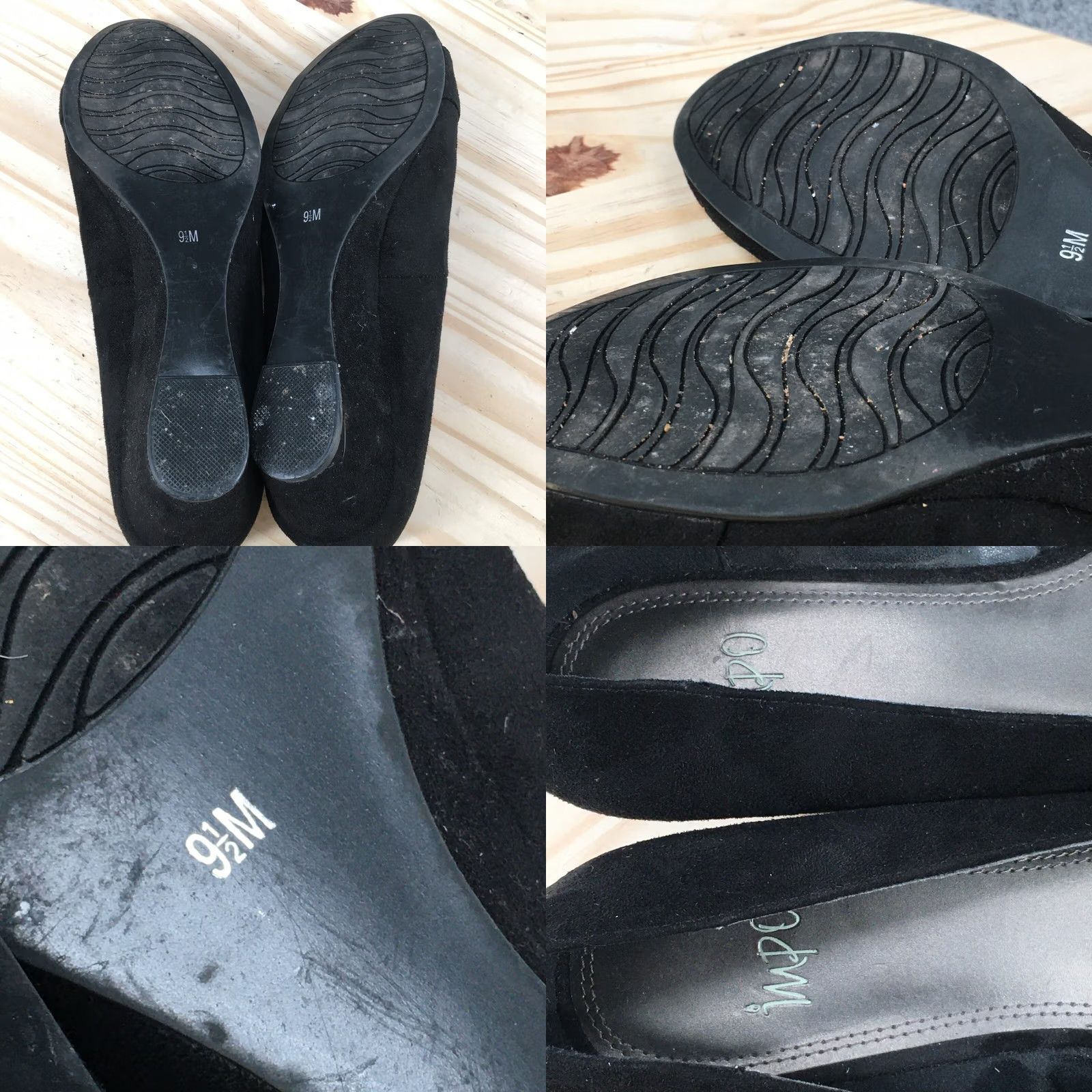 Vintage Impo Heels Womens 9.5 M Wedge Pumps Casual Comfort Black Fabric Slip On Buckle Shoes Size US 10 / IT 40 - 9 Thumbnail