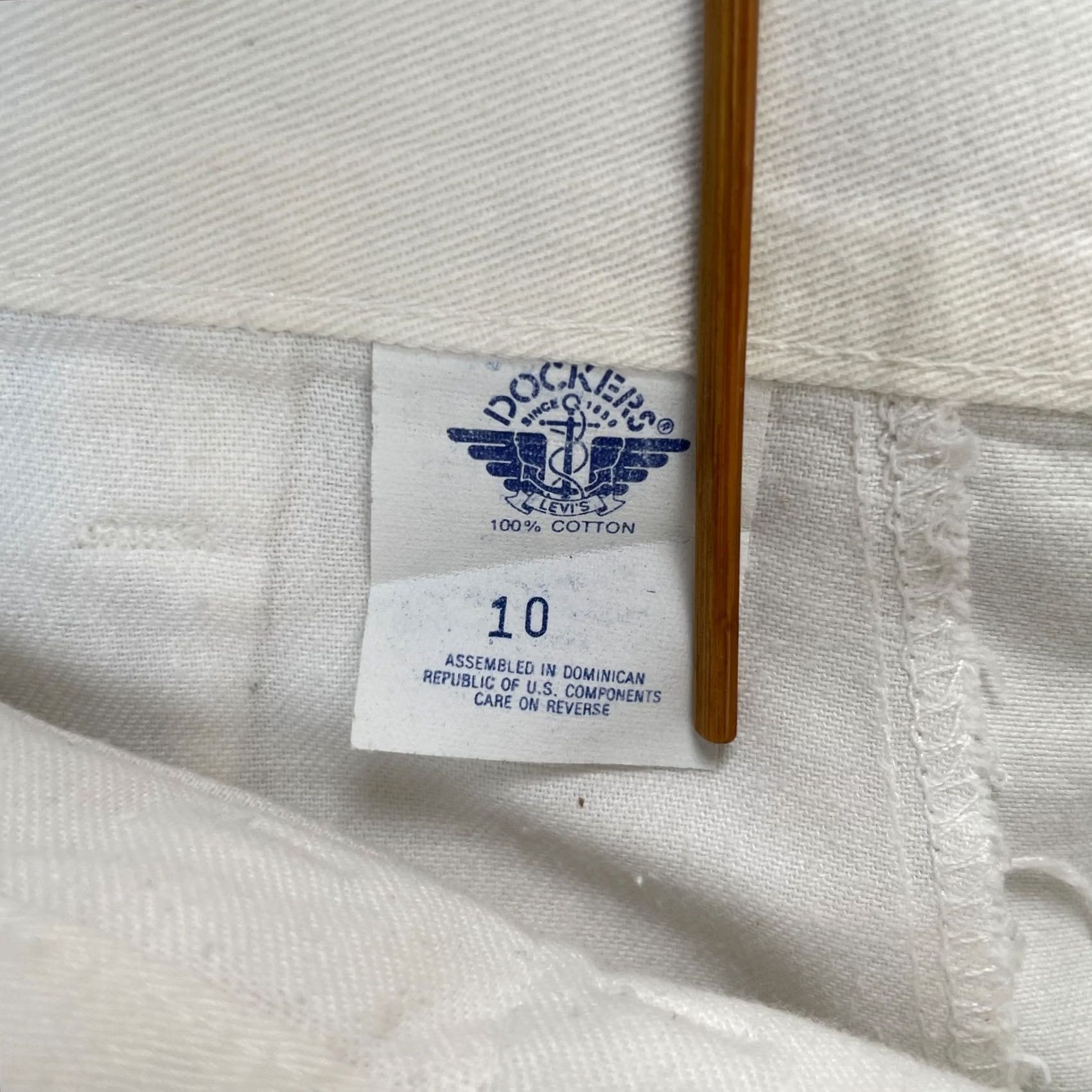Dockers VINTAGE Dockers Pants Womens 10 White Chino Pleated Cotton Straight Leg Size 28" / US 6 / IT 42 - 3 Thumbnail