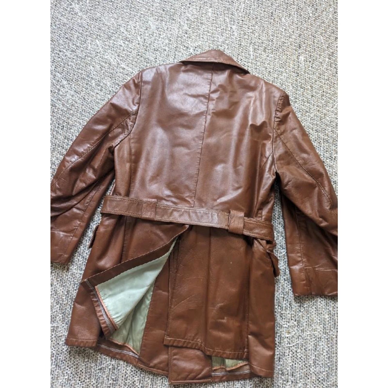 Vintage VINTAGE Lakeland Trench Coat Men M Brown Leather Belted USA Made Coat Size US M / EU 48-50 / 2 - 2 Thumbnail