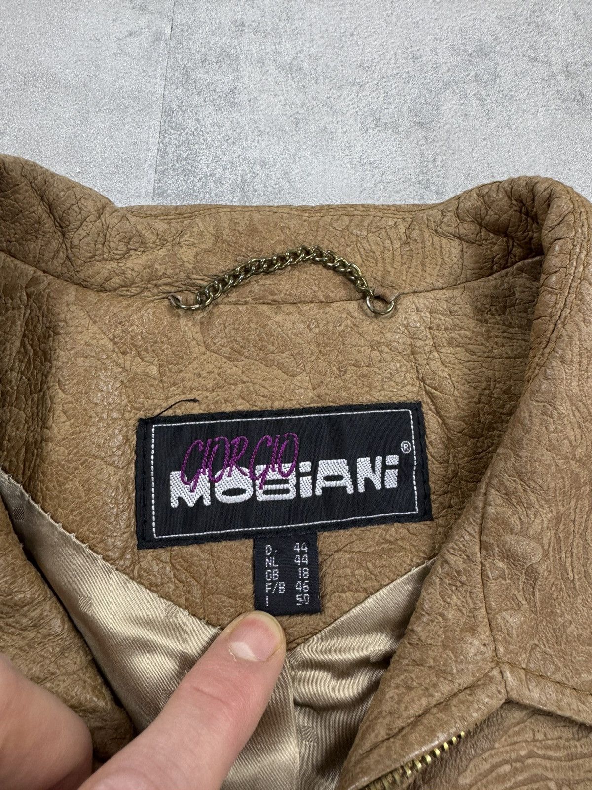 Vintage Giorgio MOBIANI Leather Jacket Vintage Avant Garde Style Size L / US 10 / IT 46 - 5 Thumbnail