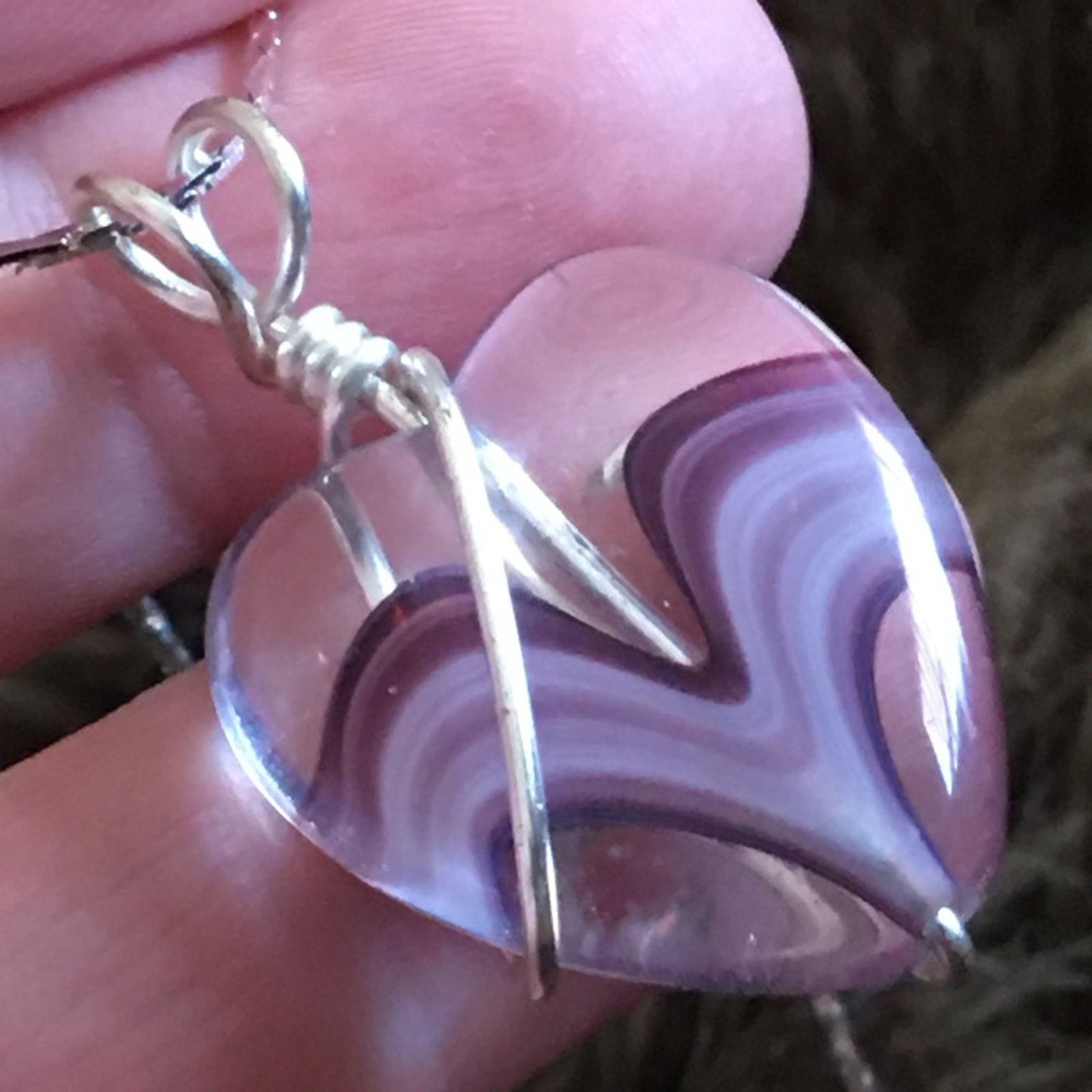 Handmade Hand crafted heart glass pendant on chain necklace Size ONE SIZE - 6 Thumbnail