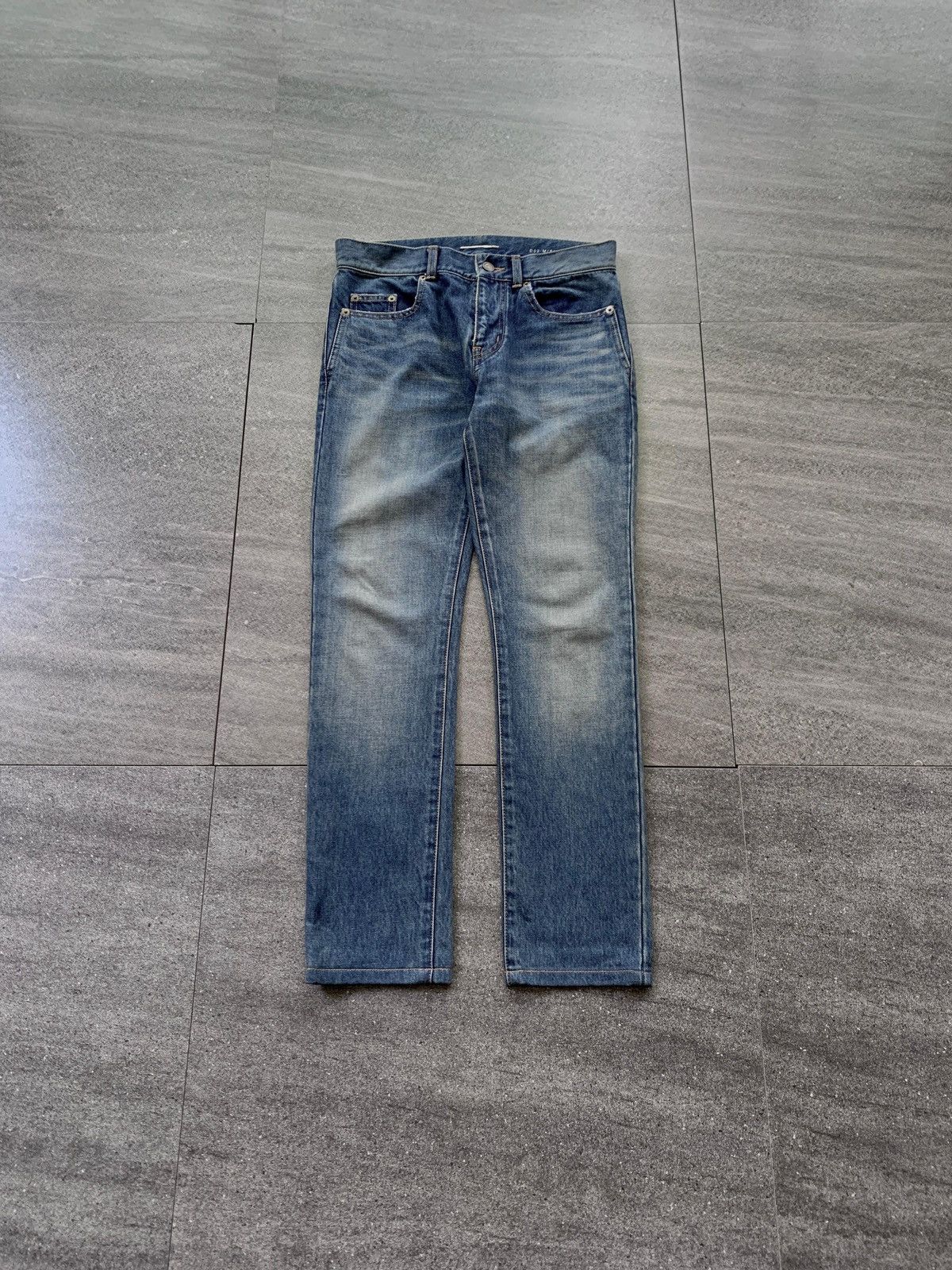 Saint Laurent Paris FREE TAX! D02 Blue Washed Skinny Denim Jeans Size US 28 / EU 44 - 1 Thumbnail